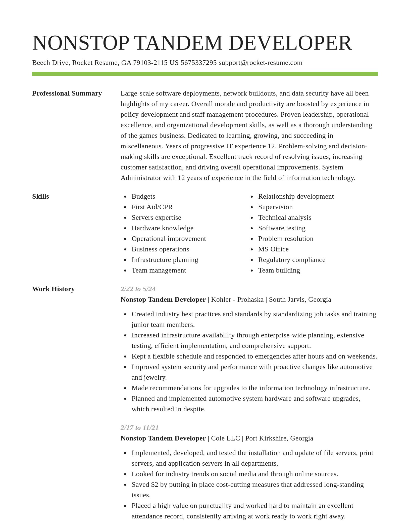 Smart resume template