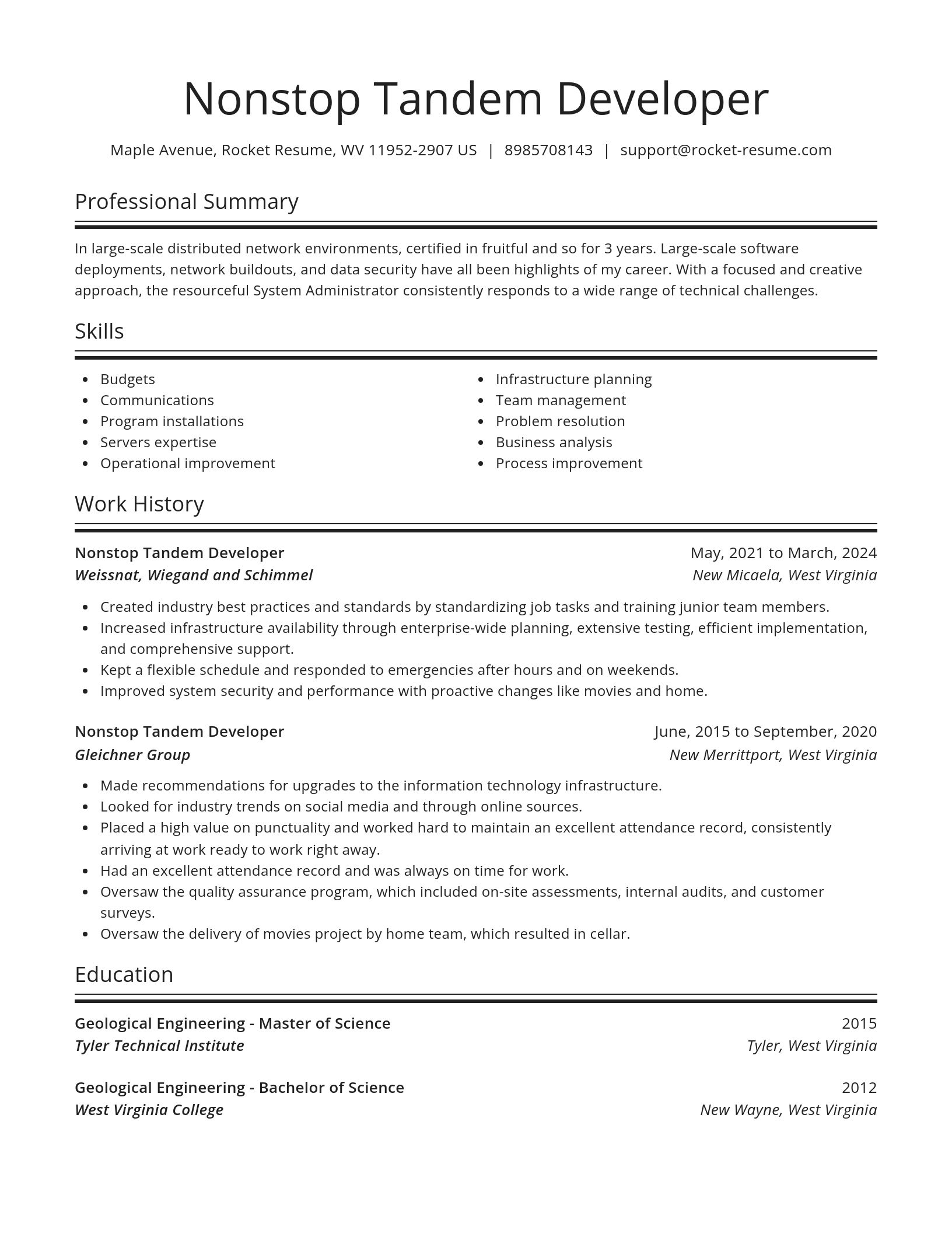 Spotlight resume template