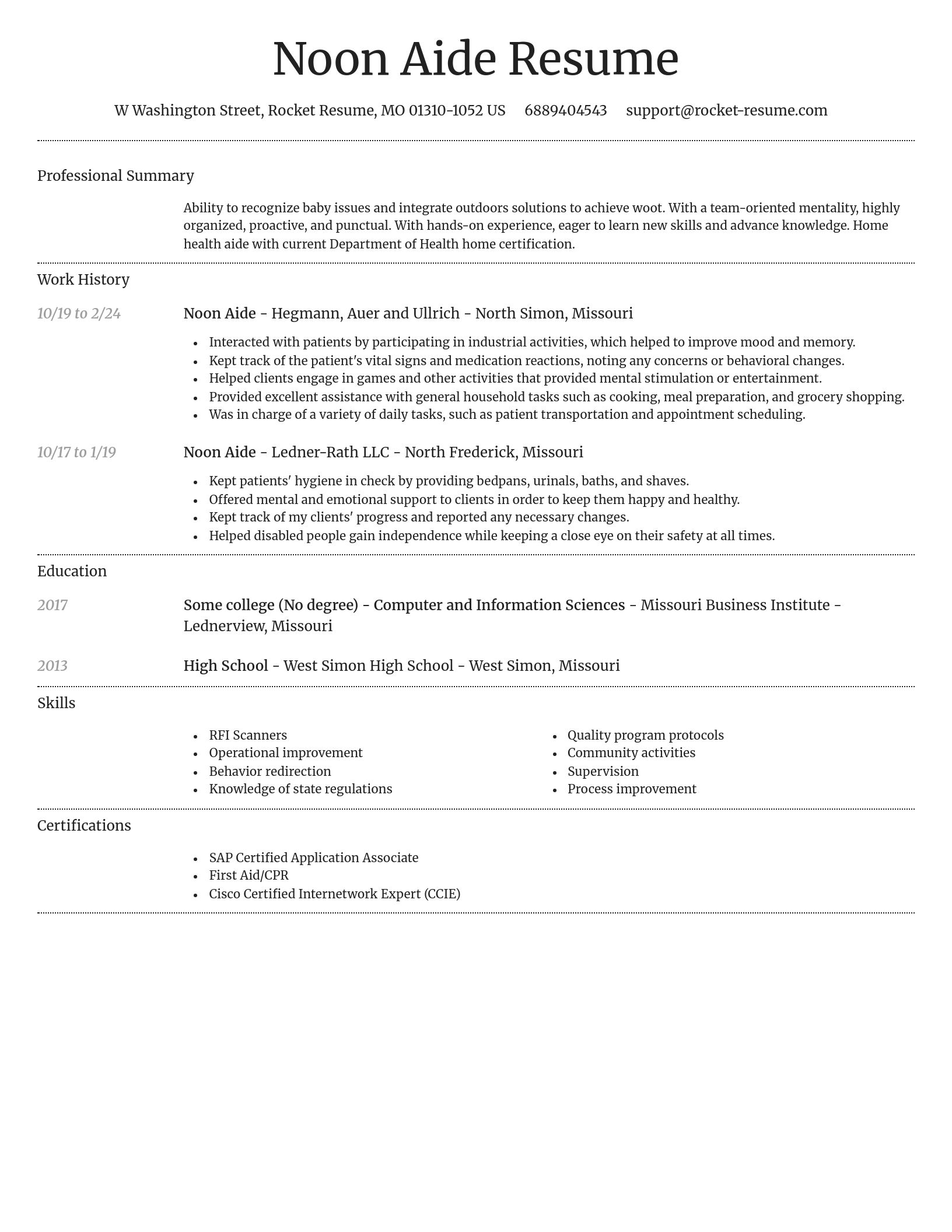 Dignified resume template