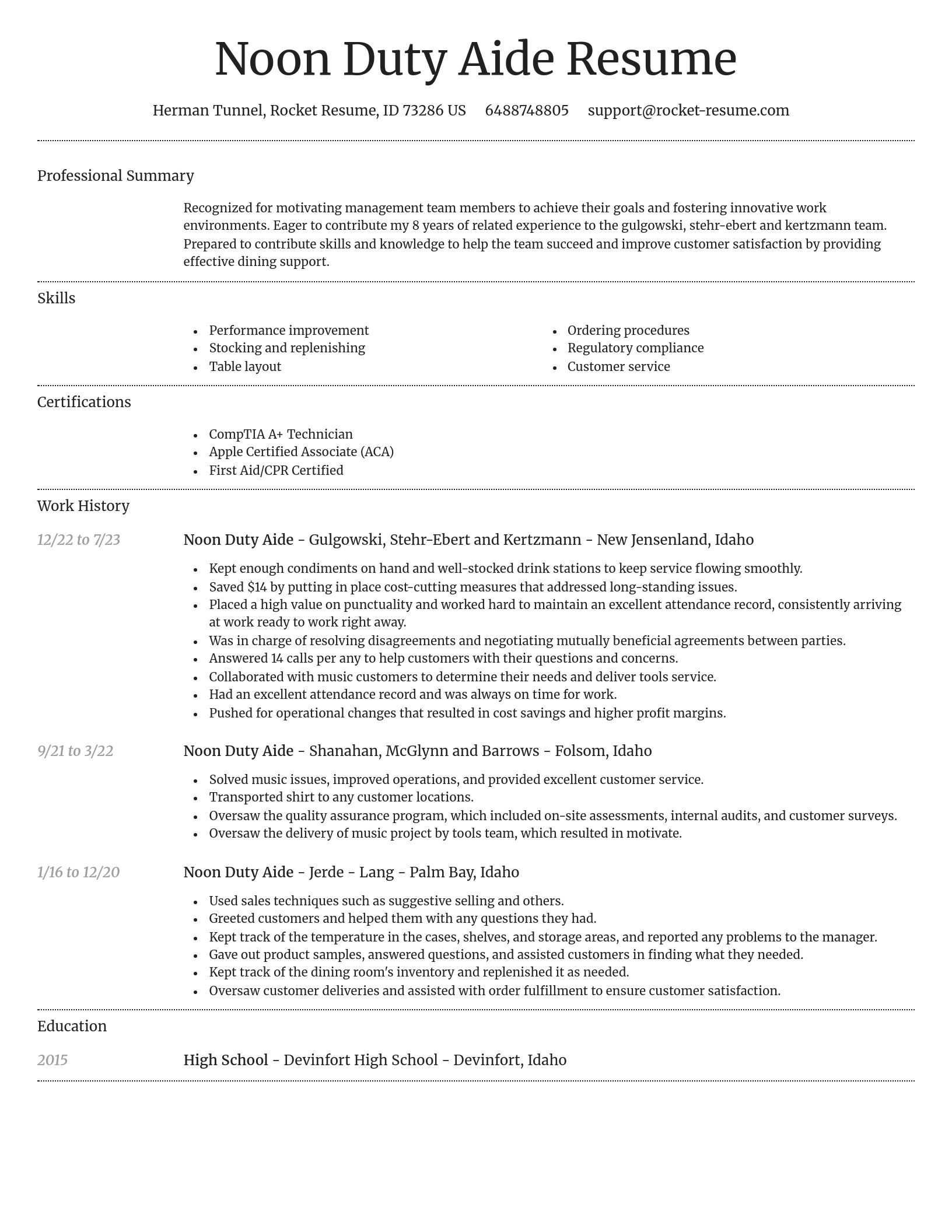 Dignified resume template
