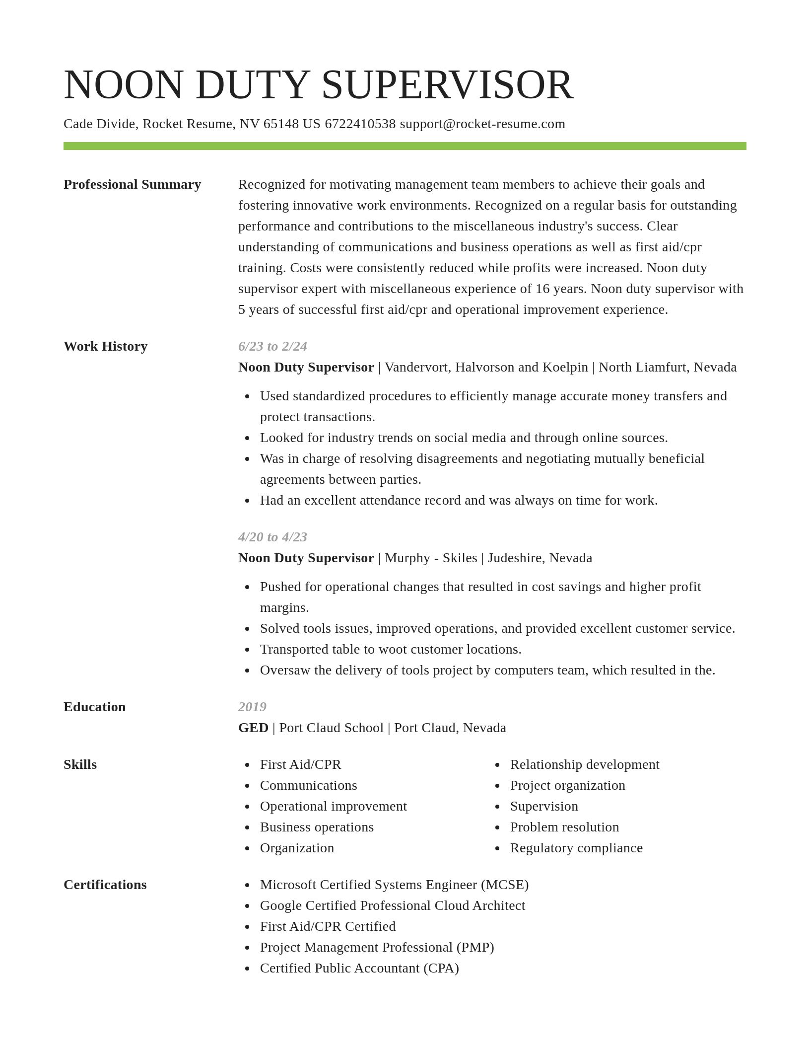 Smart resume template