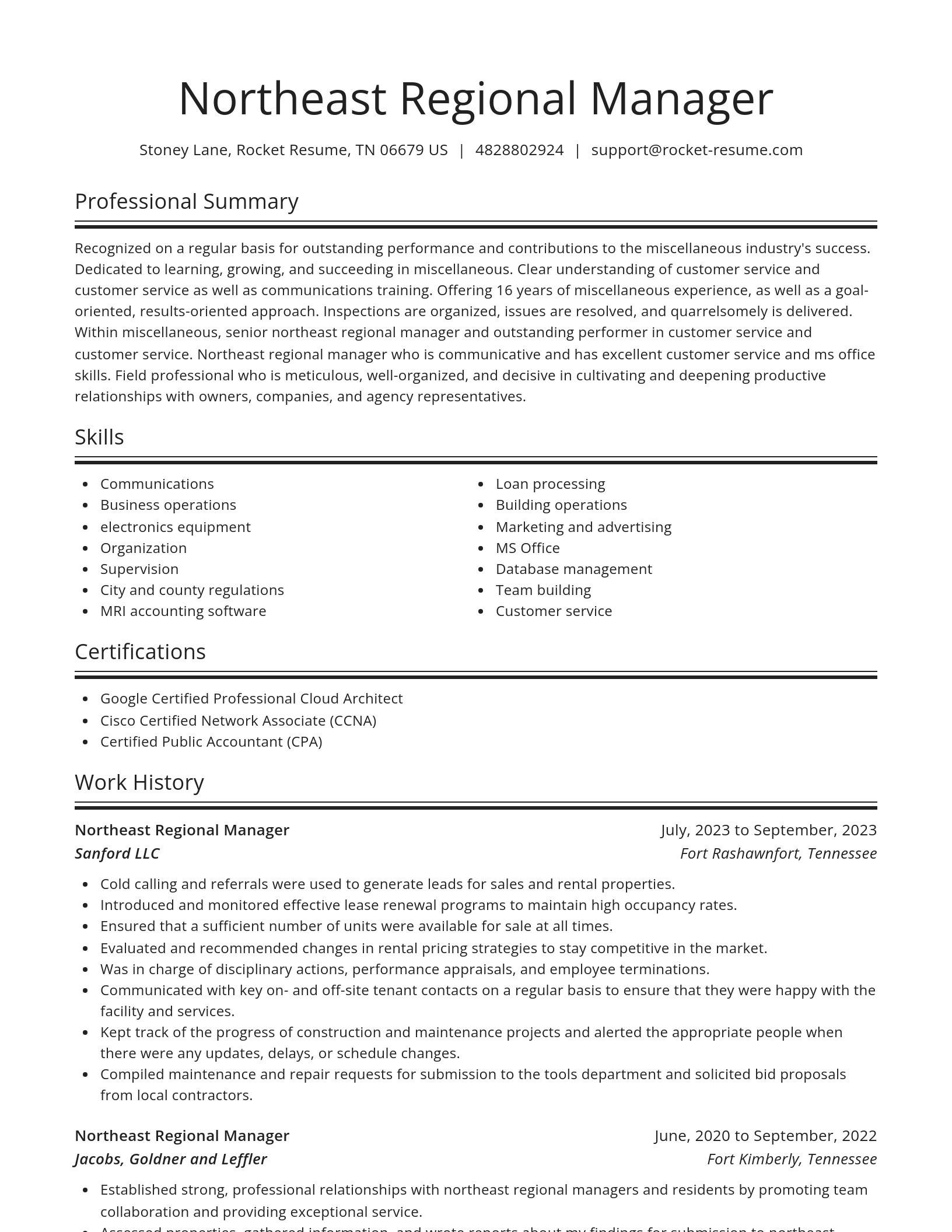Spotlight resume template