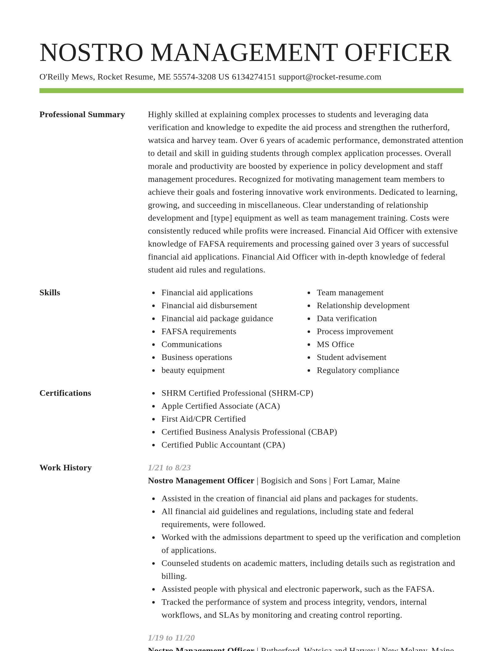 Smart resume template
