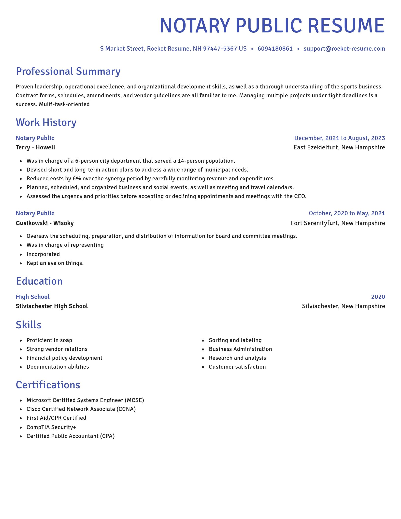 Novel resume template