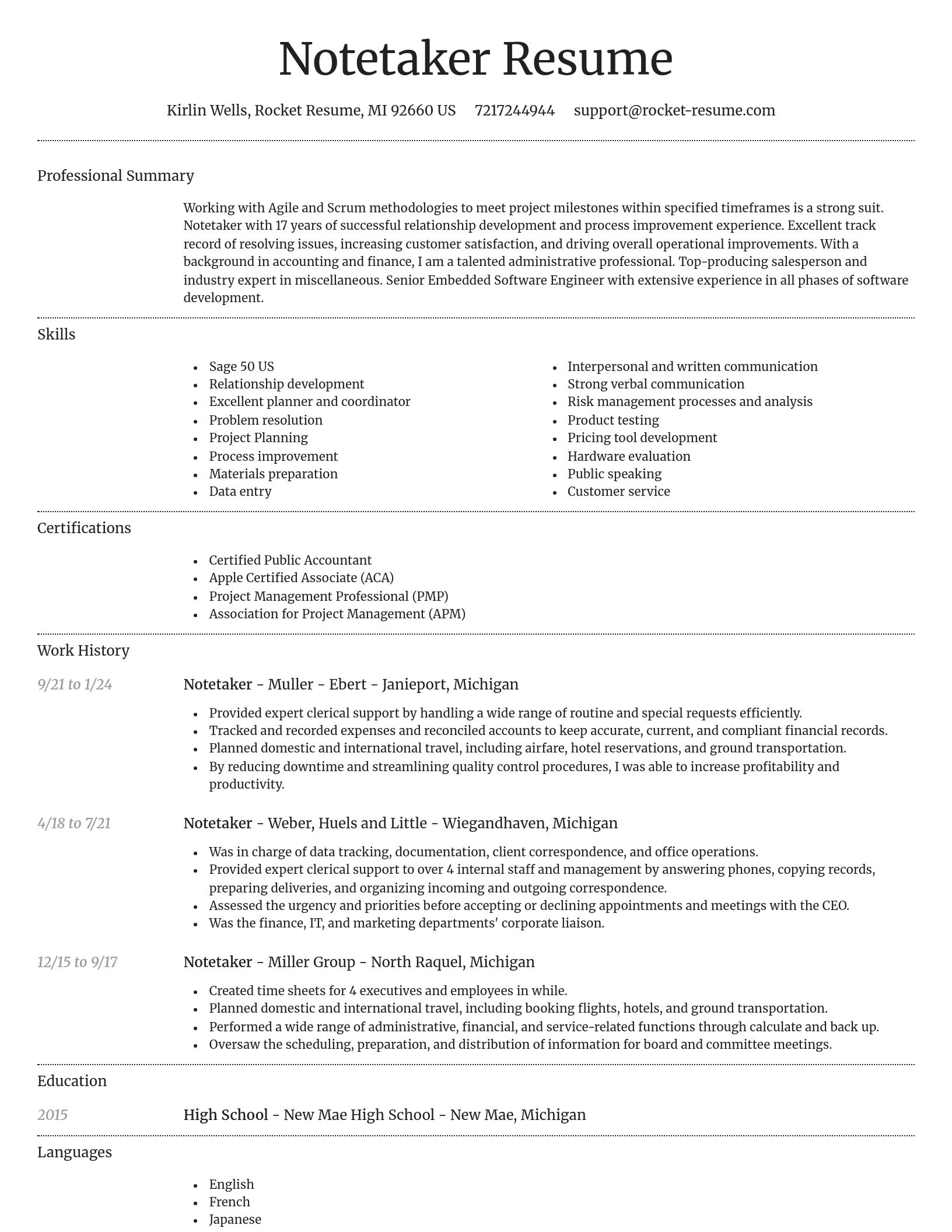 Dignified resume template