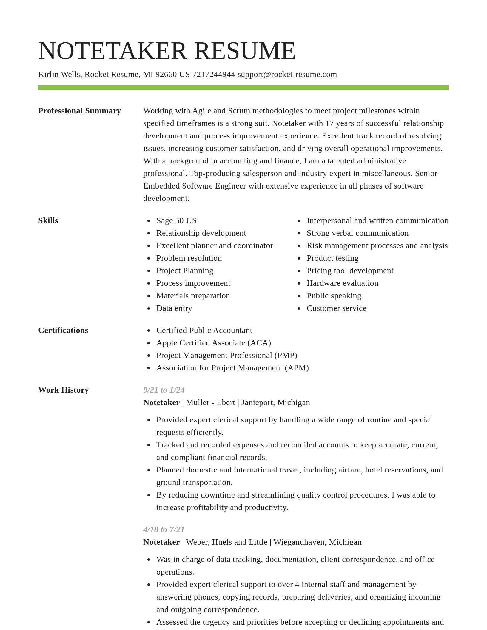 Smart resume template