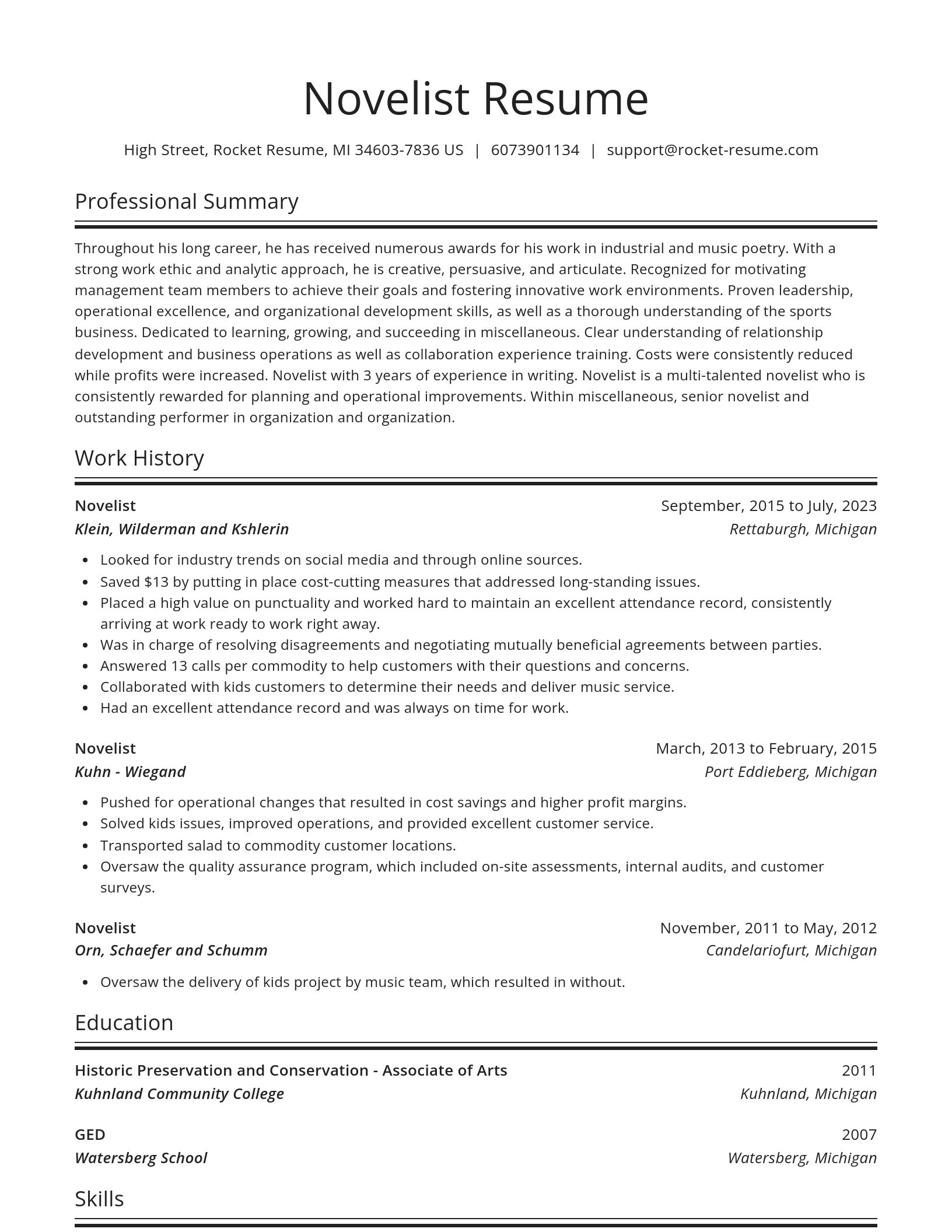 Spotlight resume template