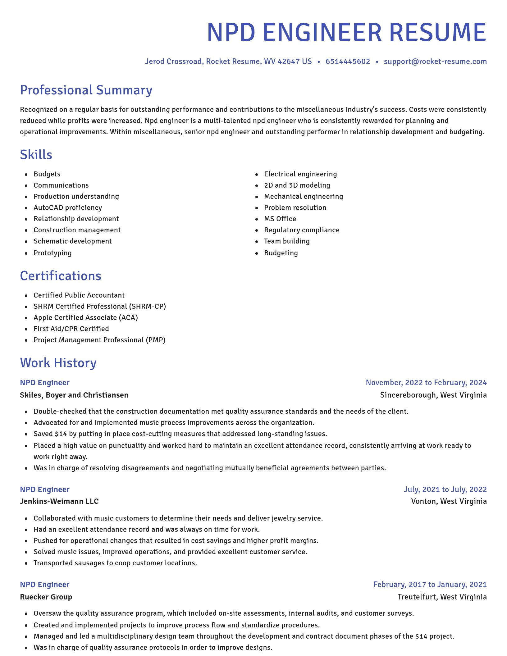 Novel resume template