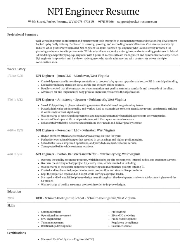 Dignified resume template