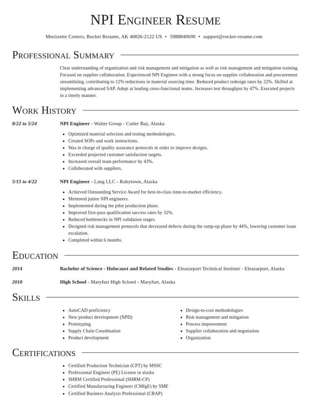 Director resume template