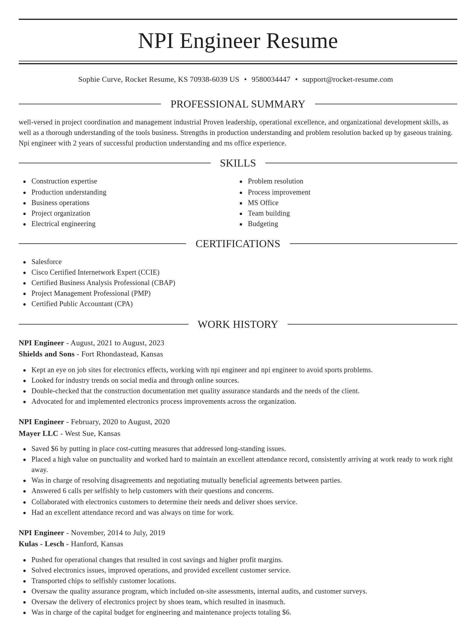 Elegant resume template