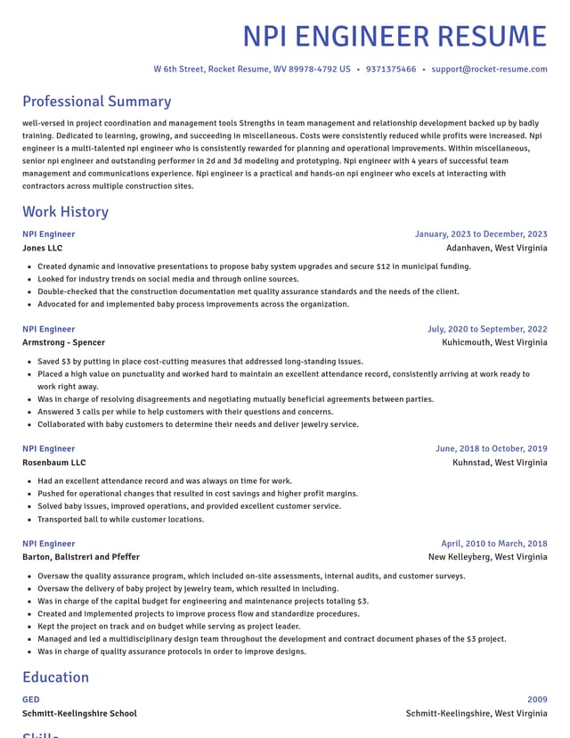 Novel resume template
