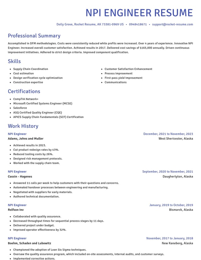 Novel resume template