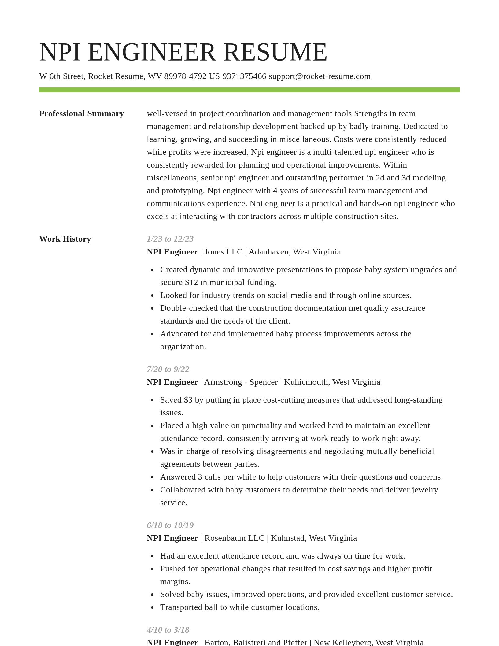 Smart resume template