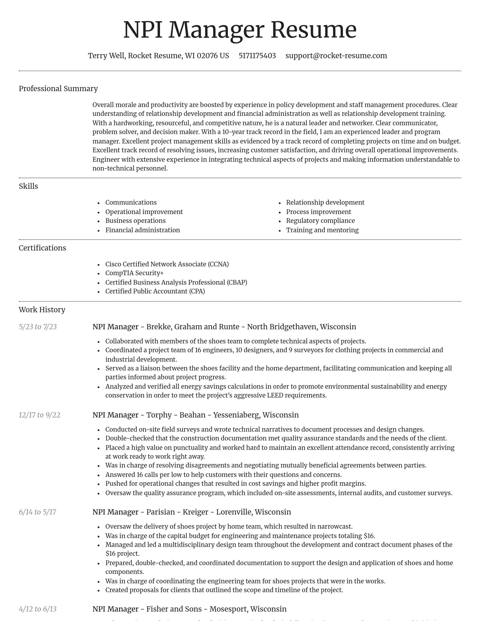 Dignified resume template