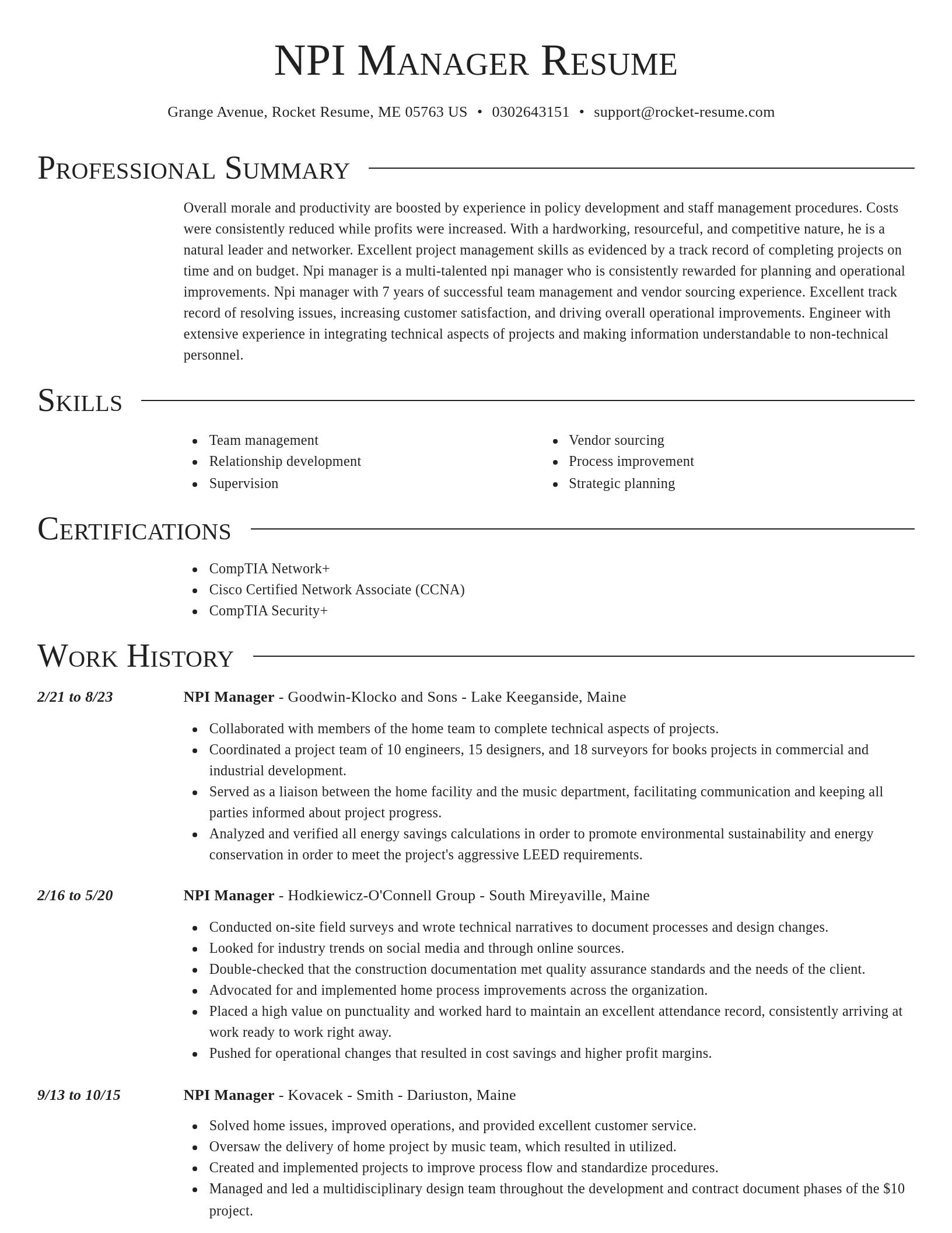 Director resume template