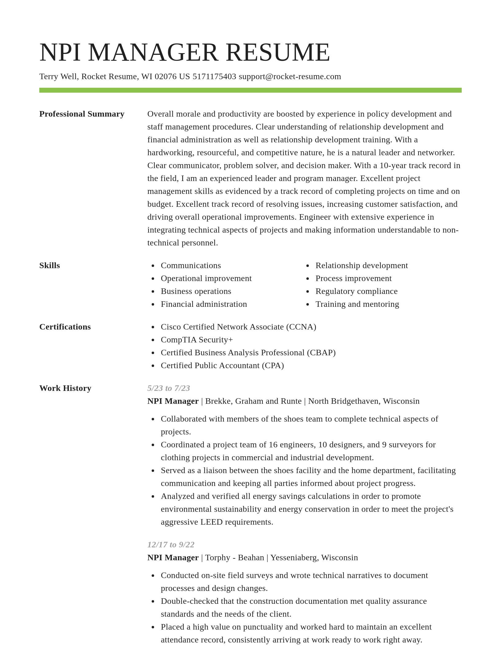 Smart resume template