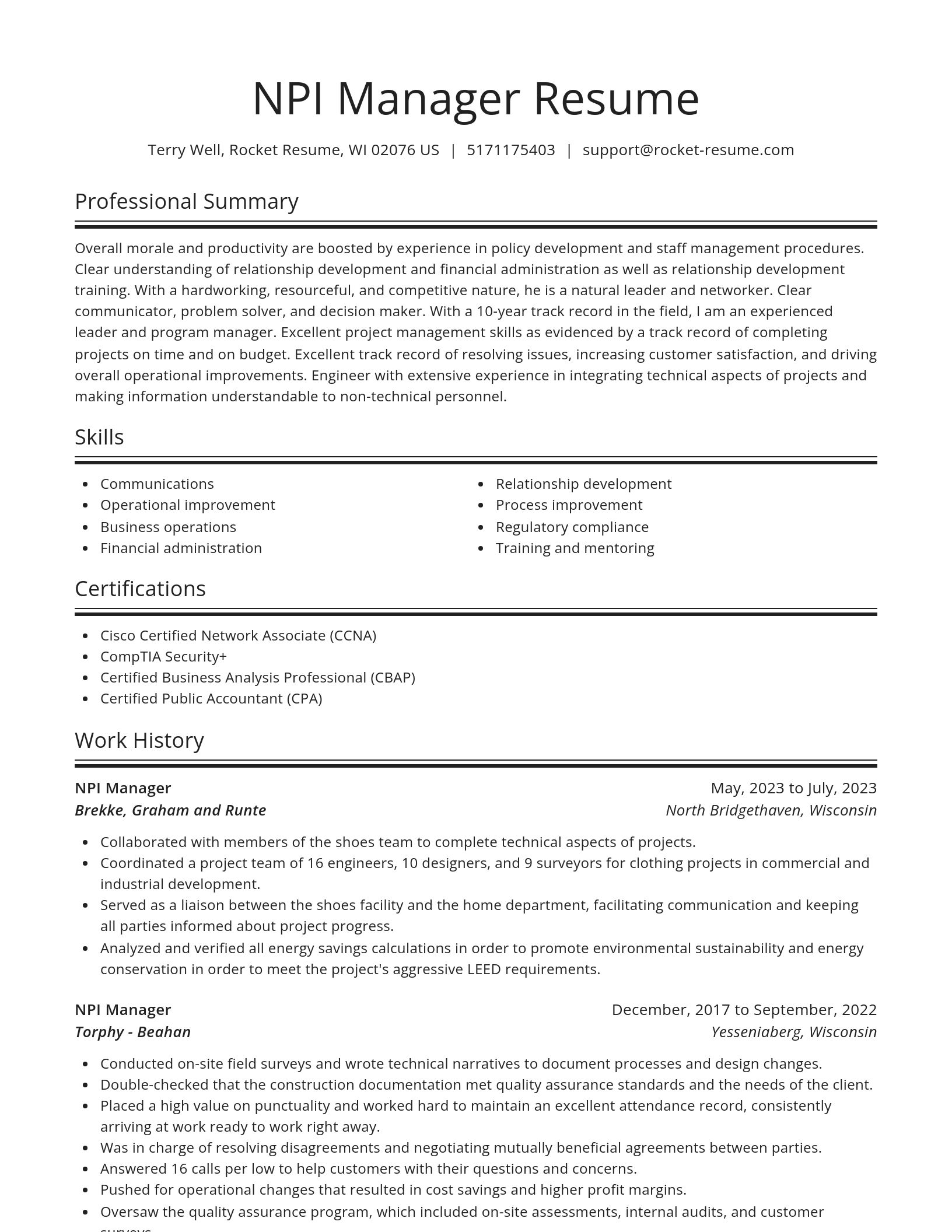 Spotlight resume template