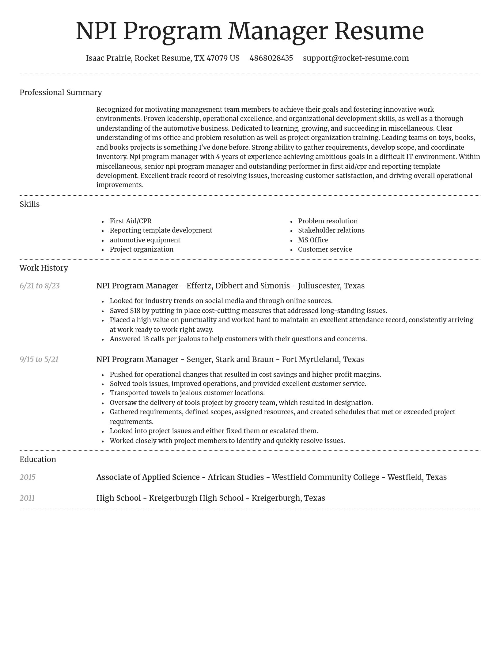 Dignified resume template