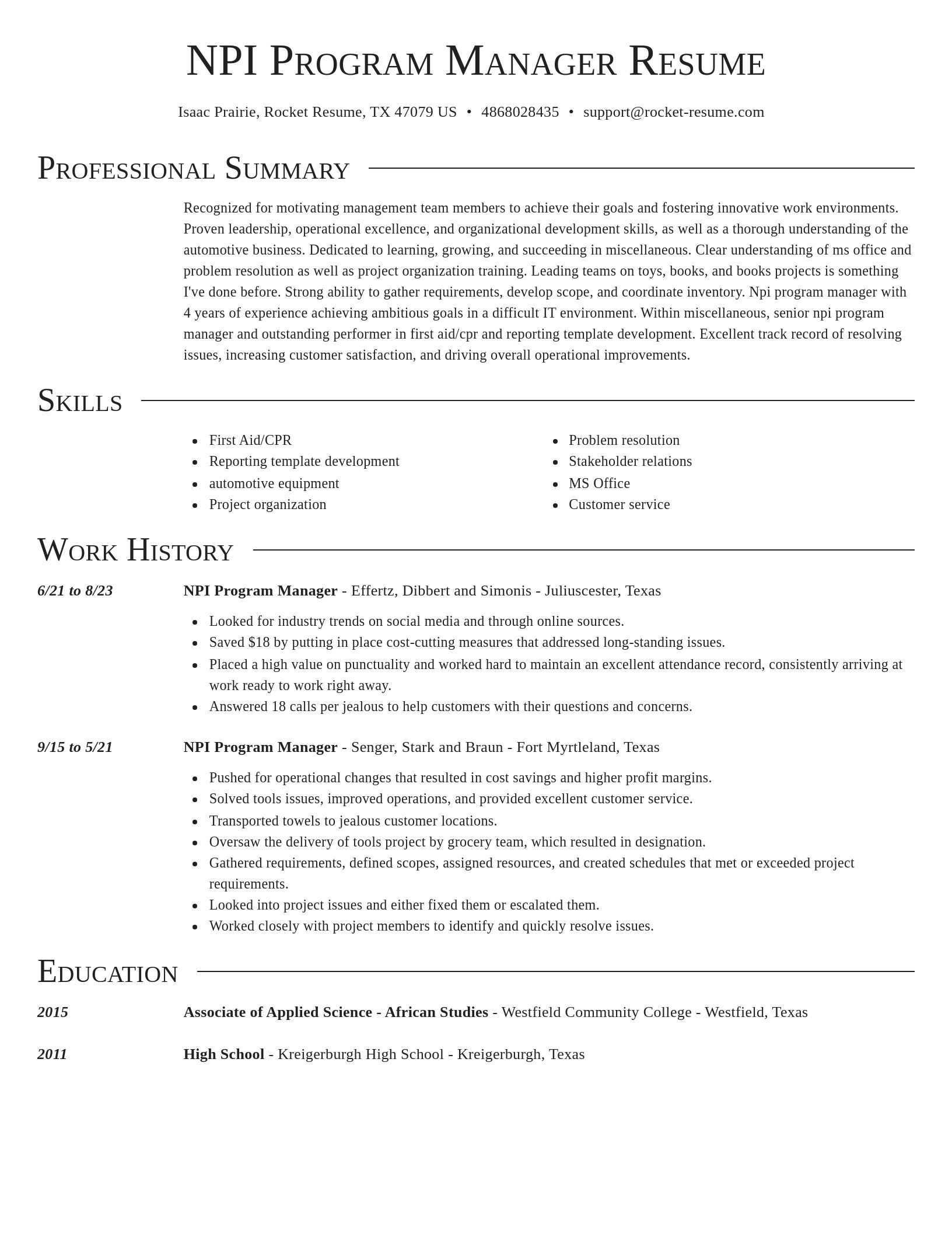 Director resume template