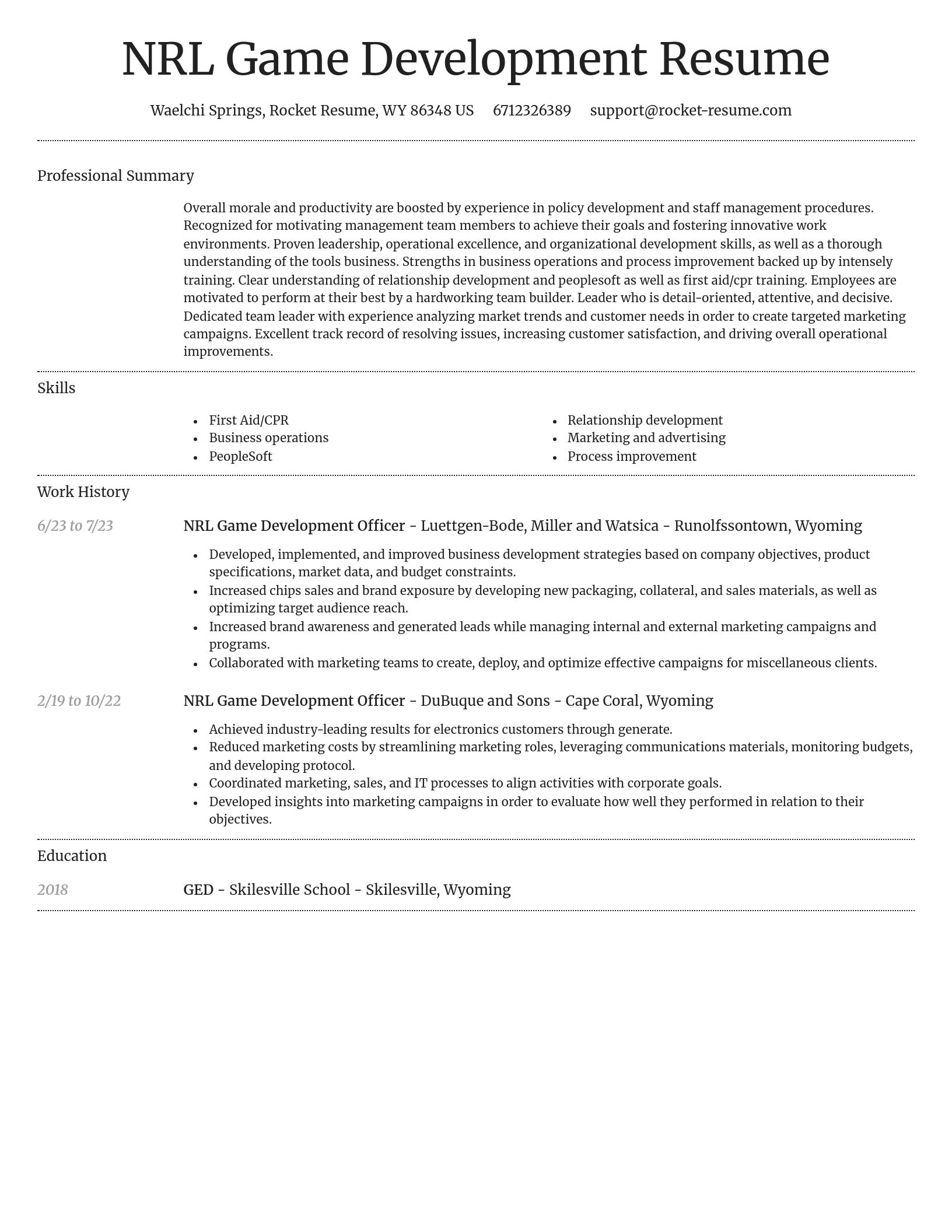 Dignified resume template