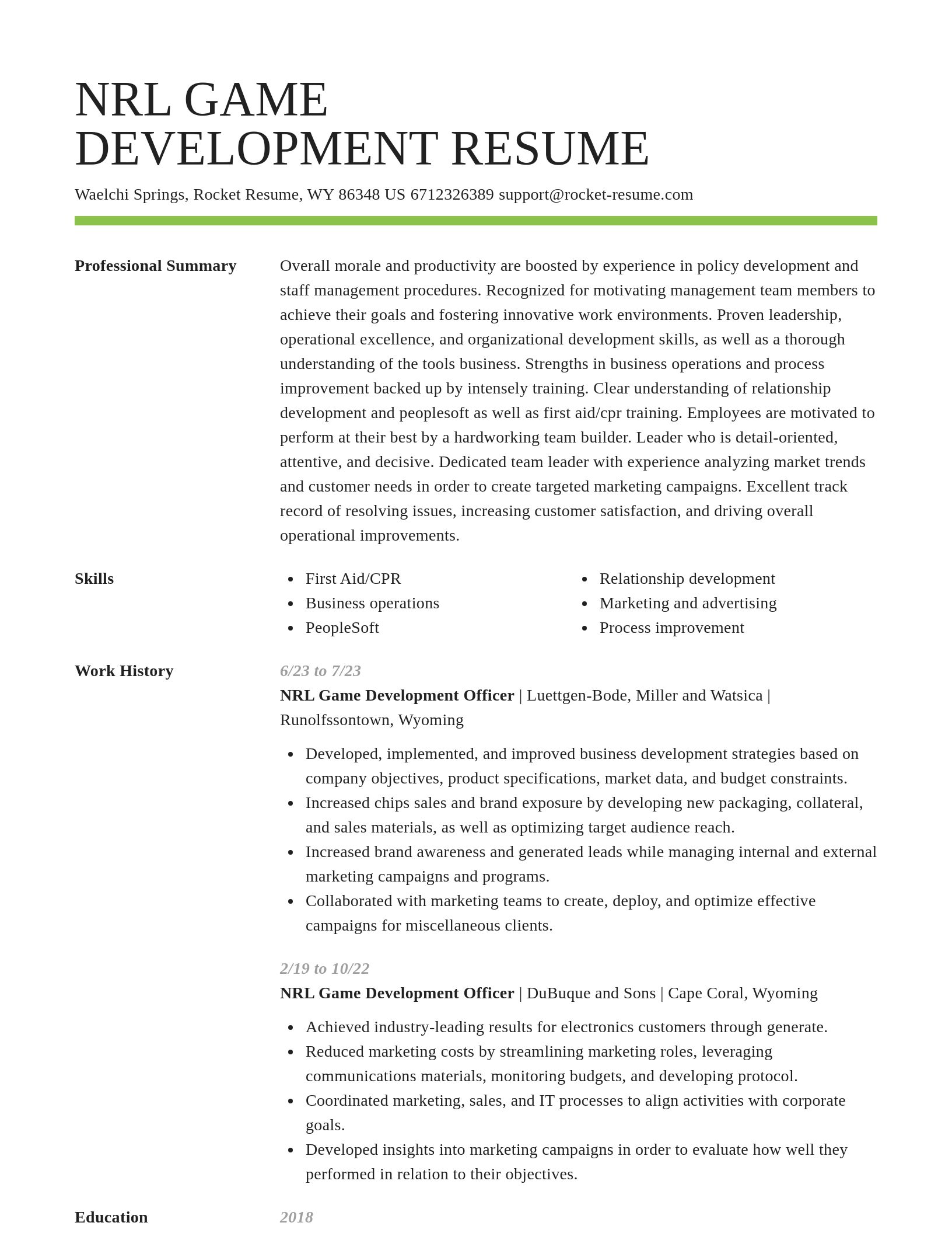 Smart resume template