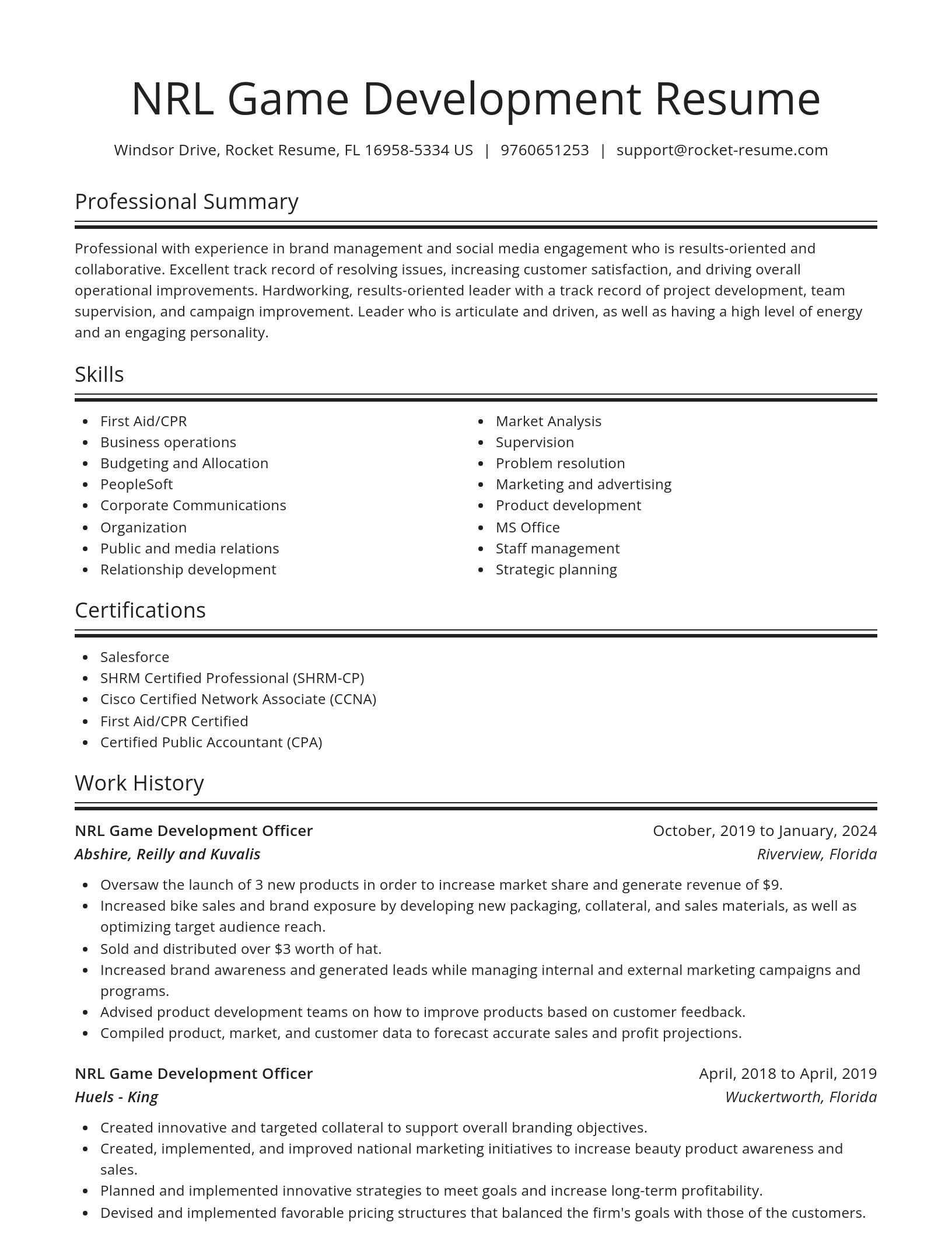 Spotlight resume template
