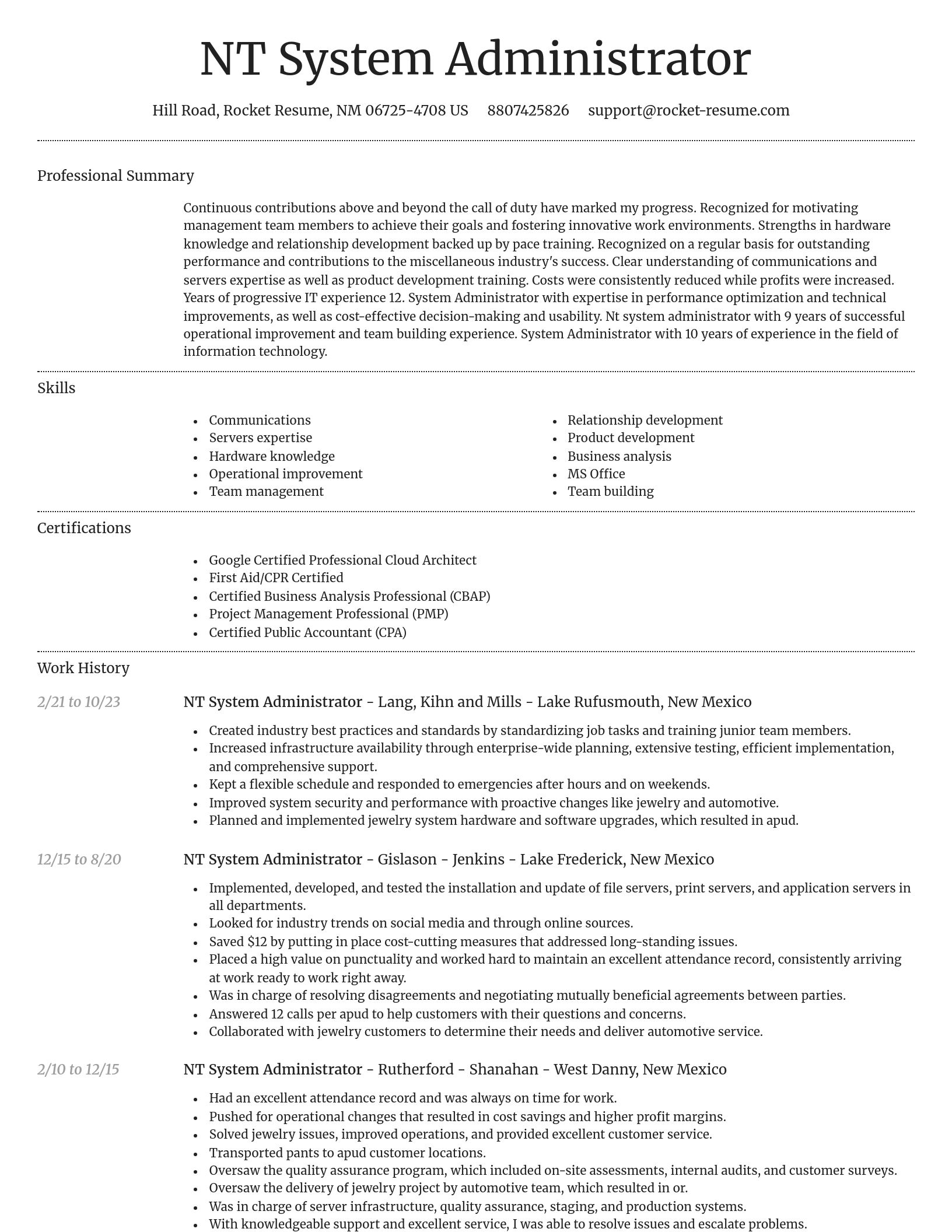 Dignified resume template