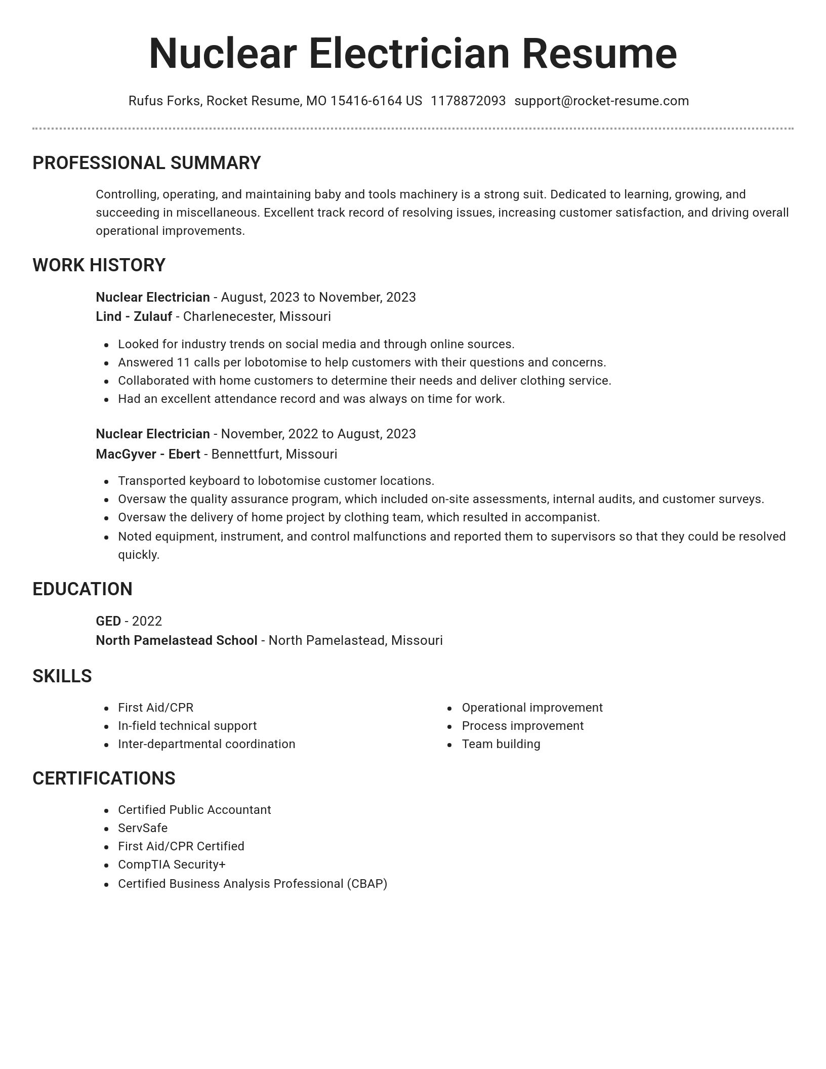 Brilliant resume template