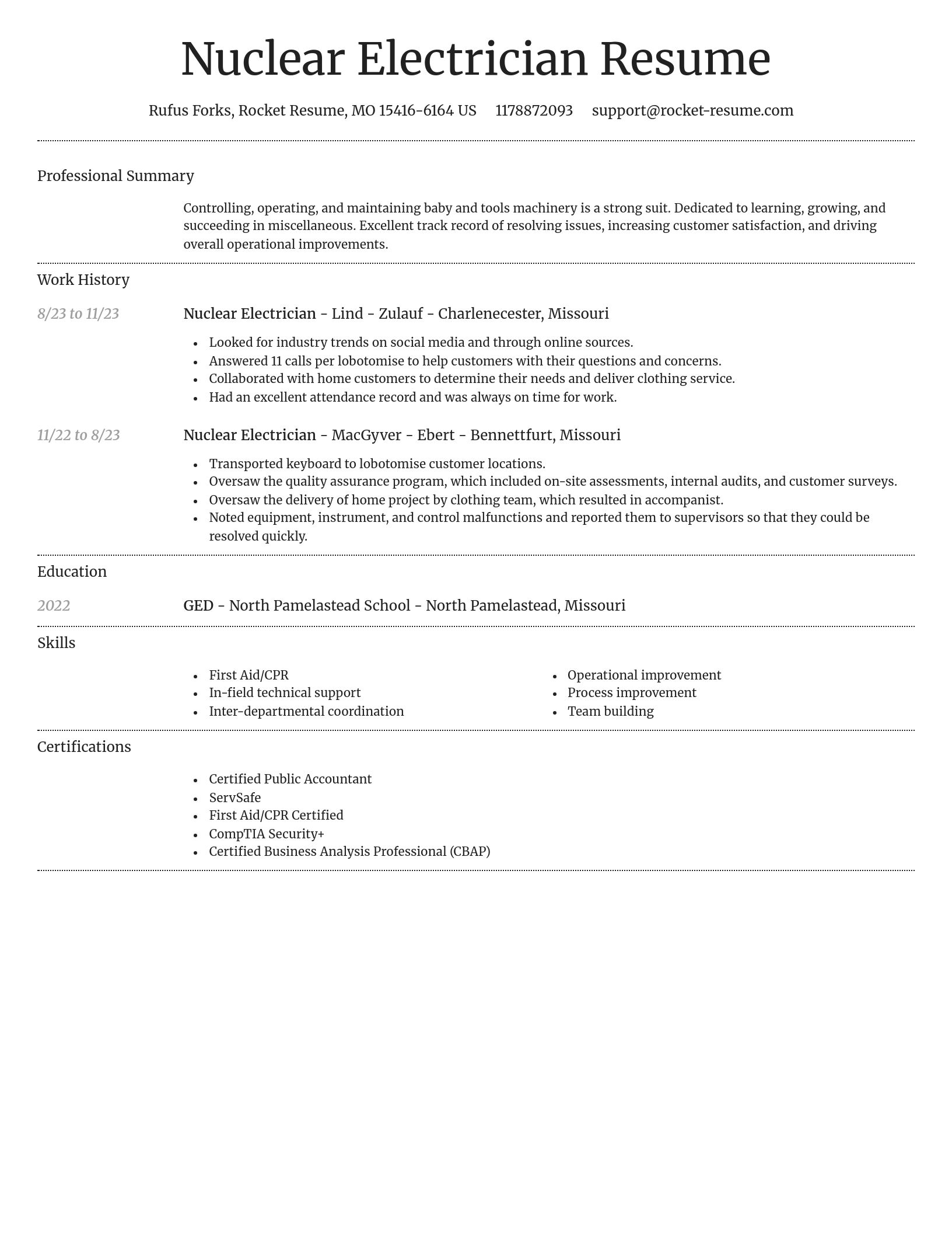 Dignified resume template