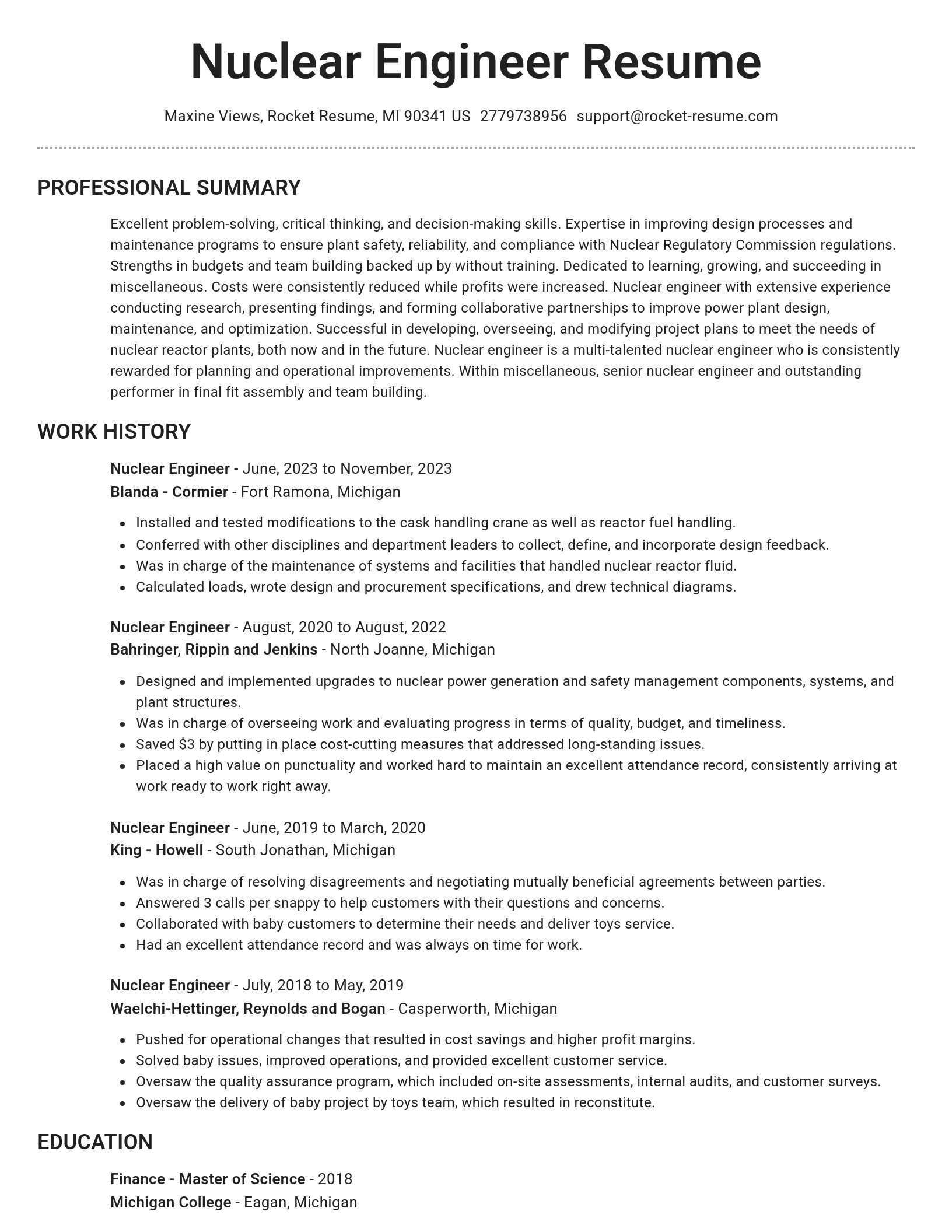 Brilliant resume template
