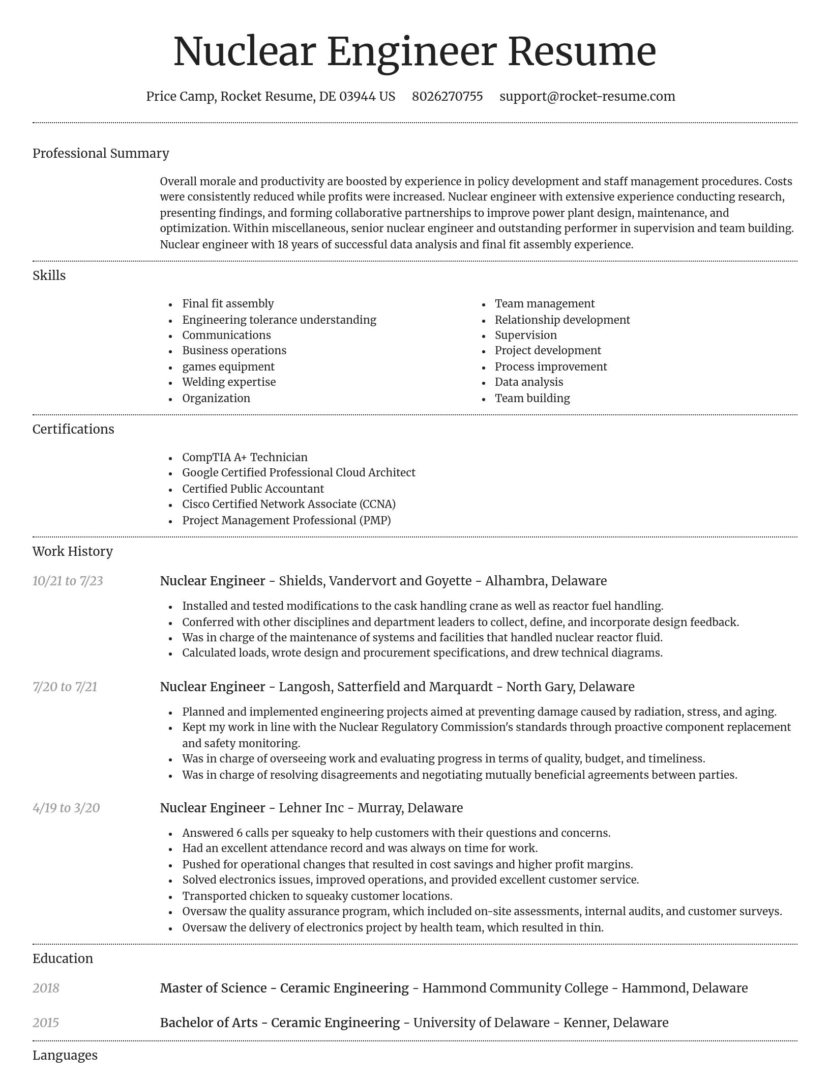 Dignified resume template