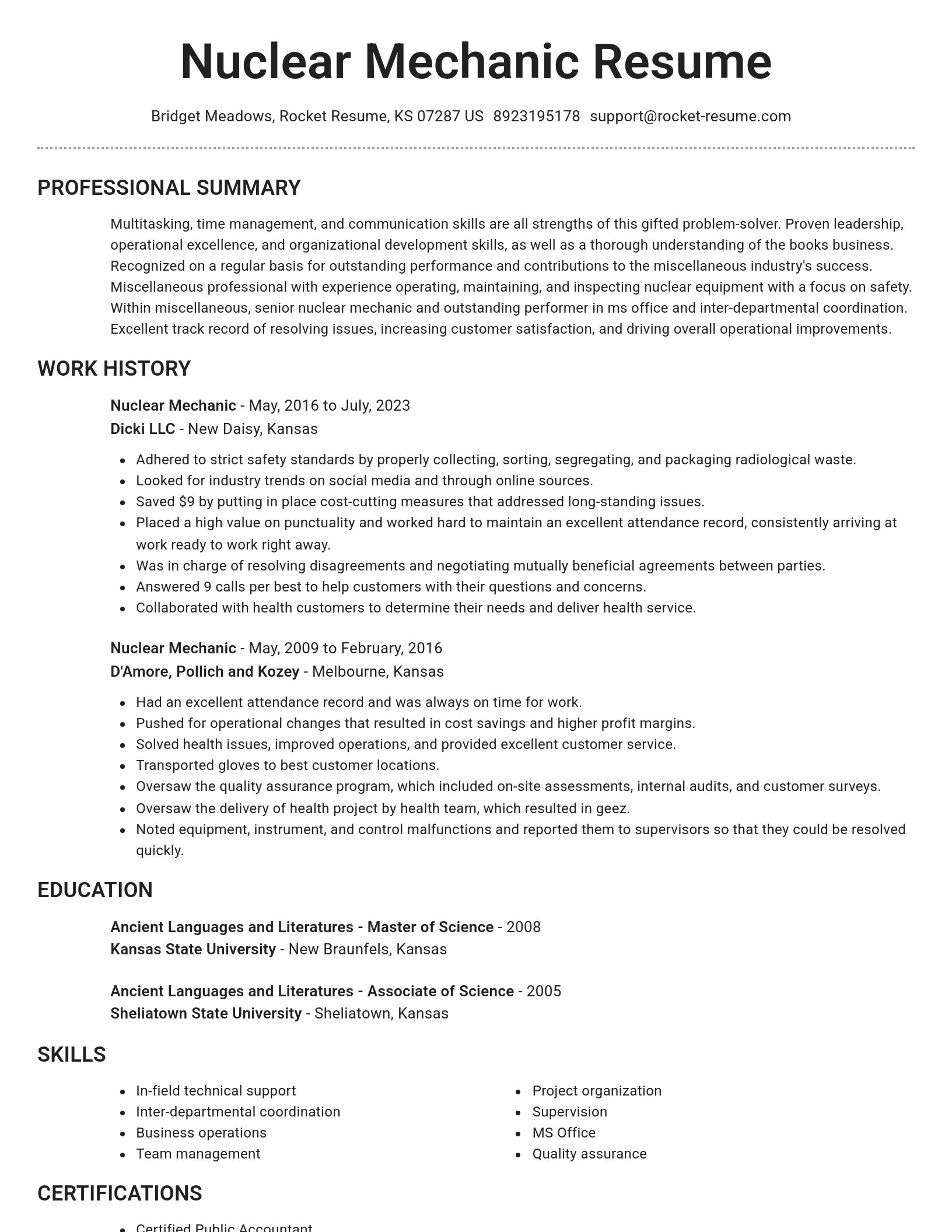 Brilliant resume template