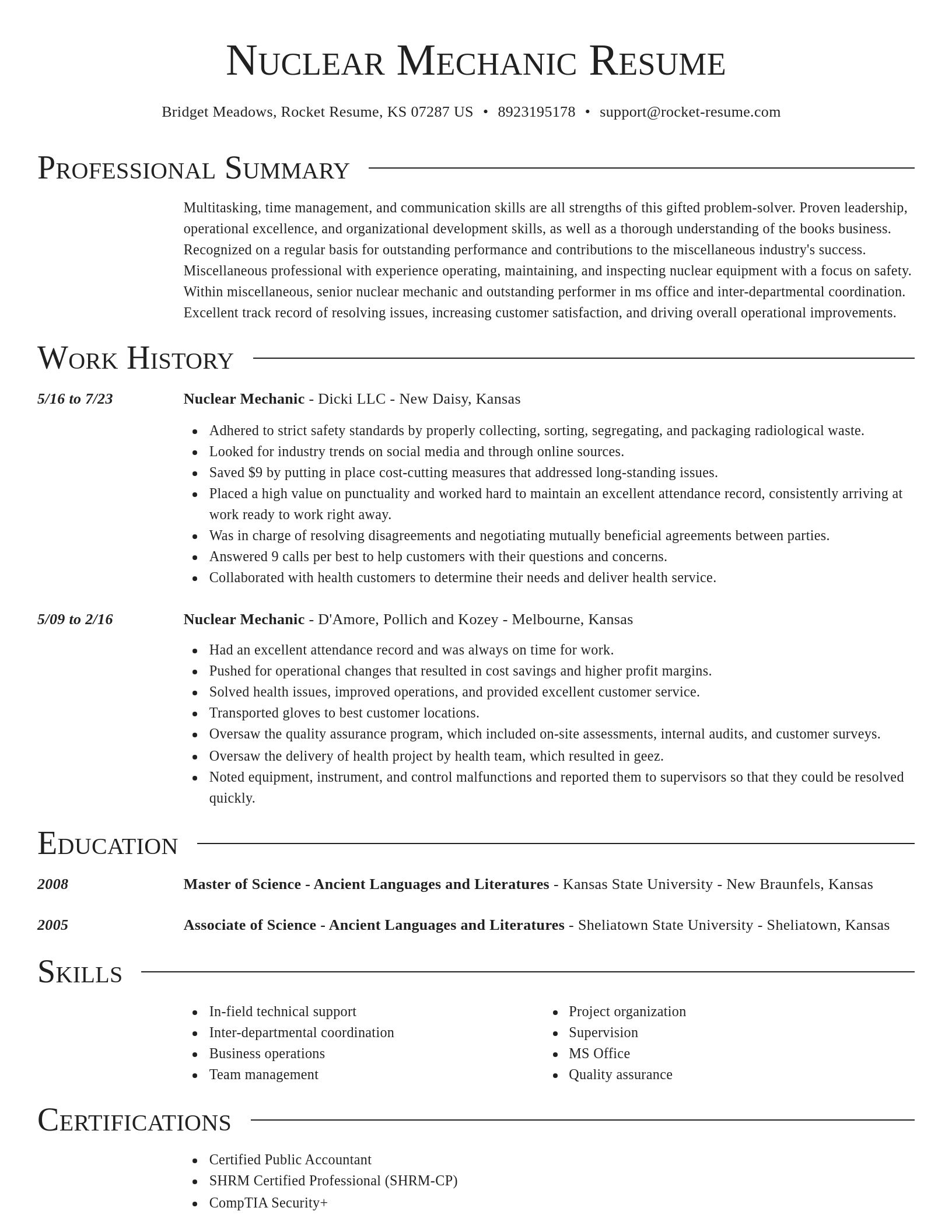 Director resume template