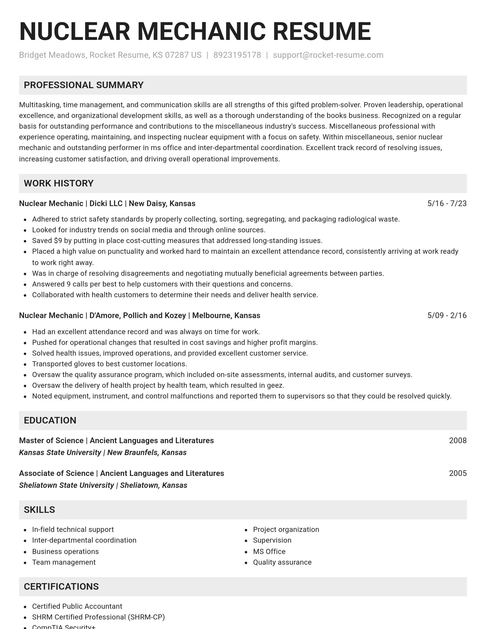 Genius resume template