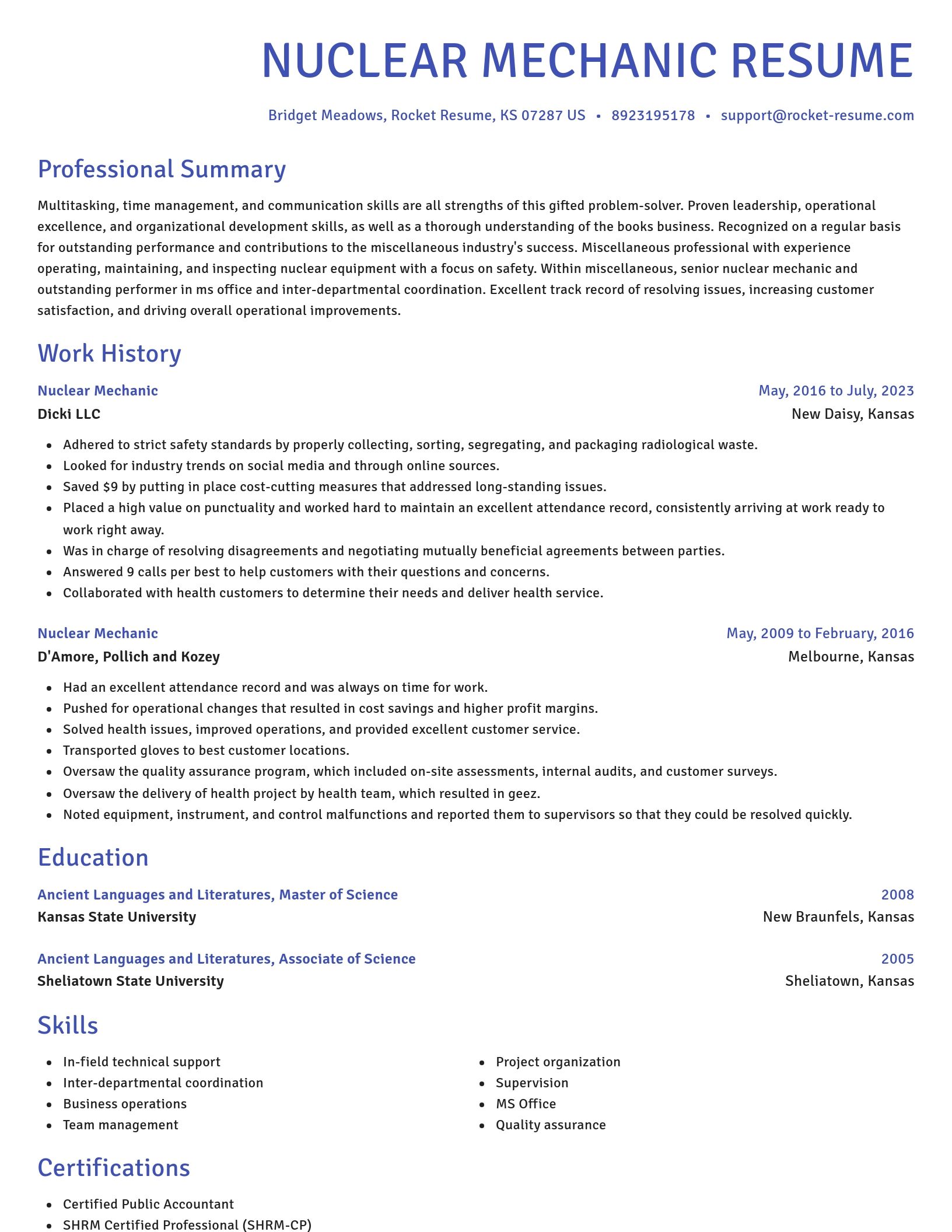 Novel resume template