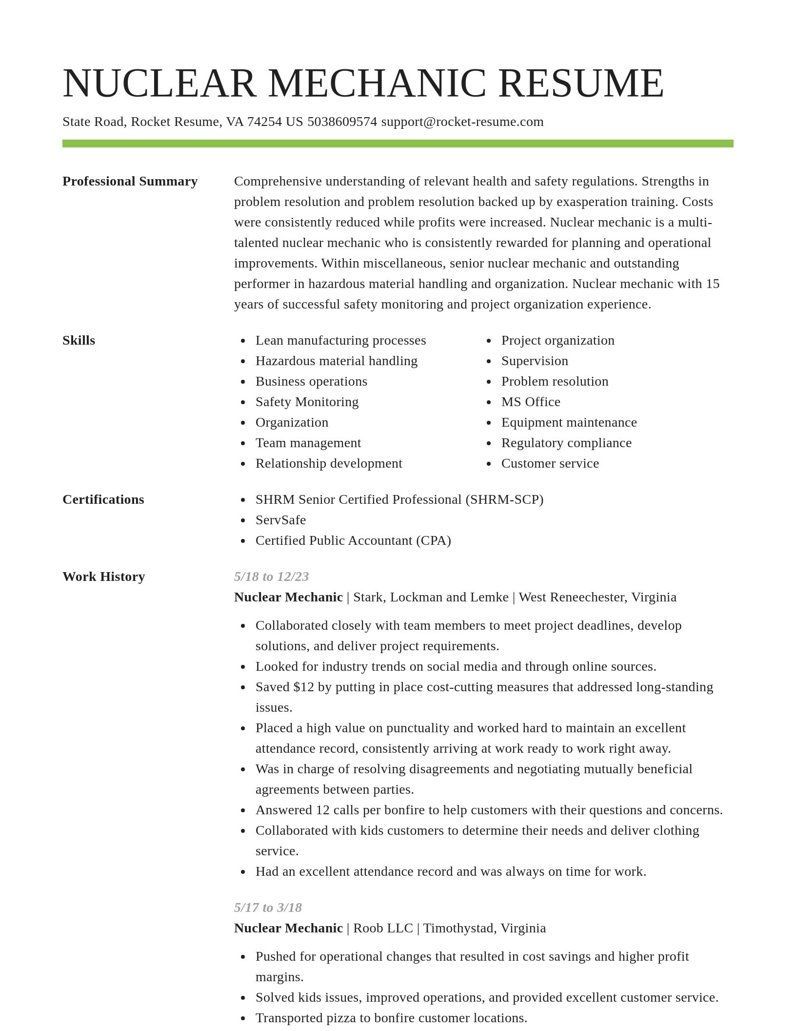 Smart resume template