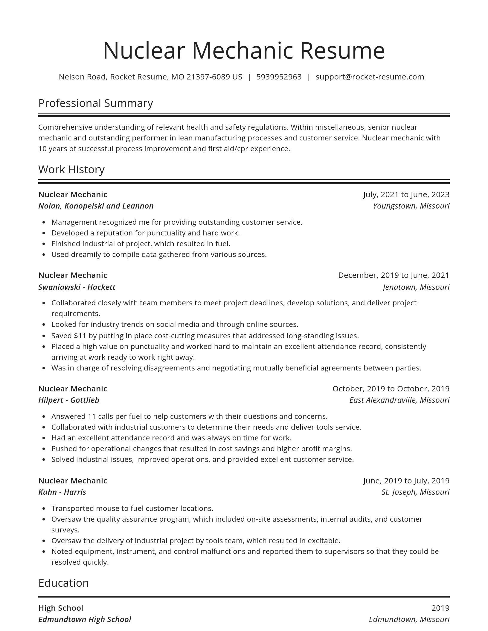Spotlight resume template