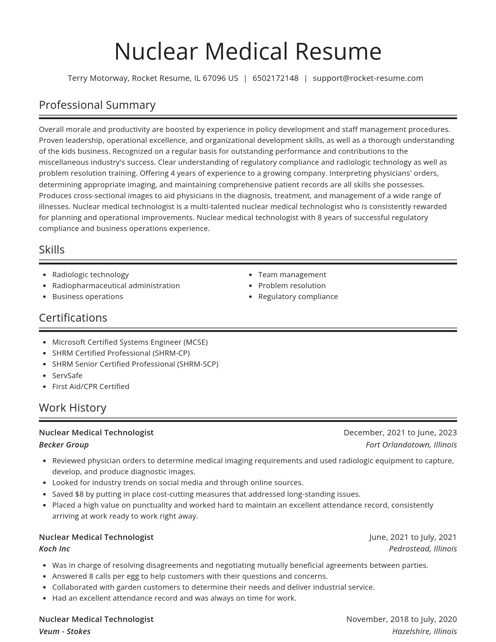 Spotlight resume template