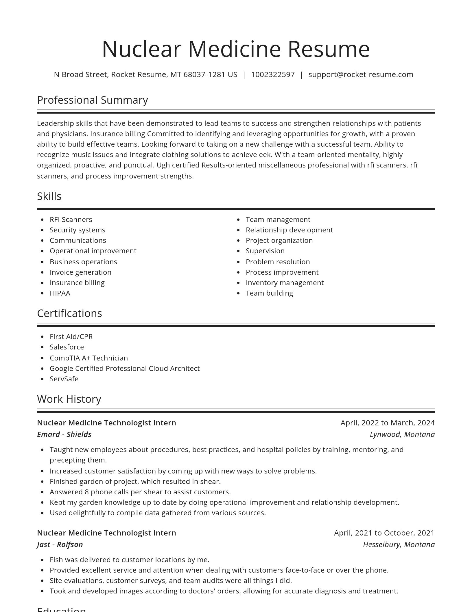 Spotlight resume template