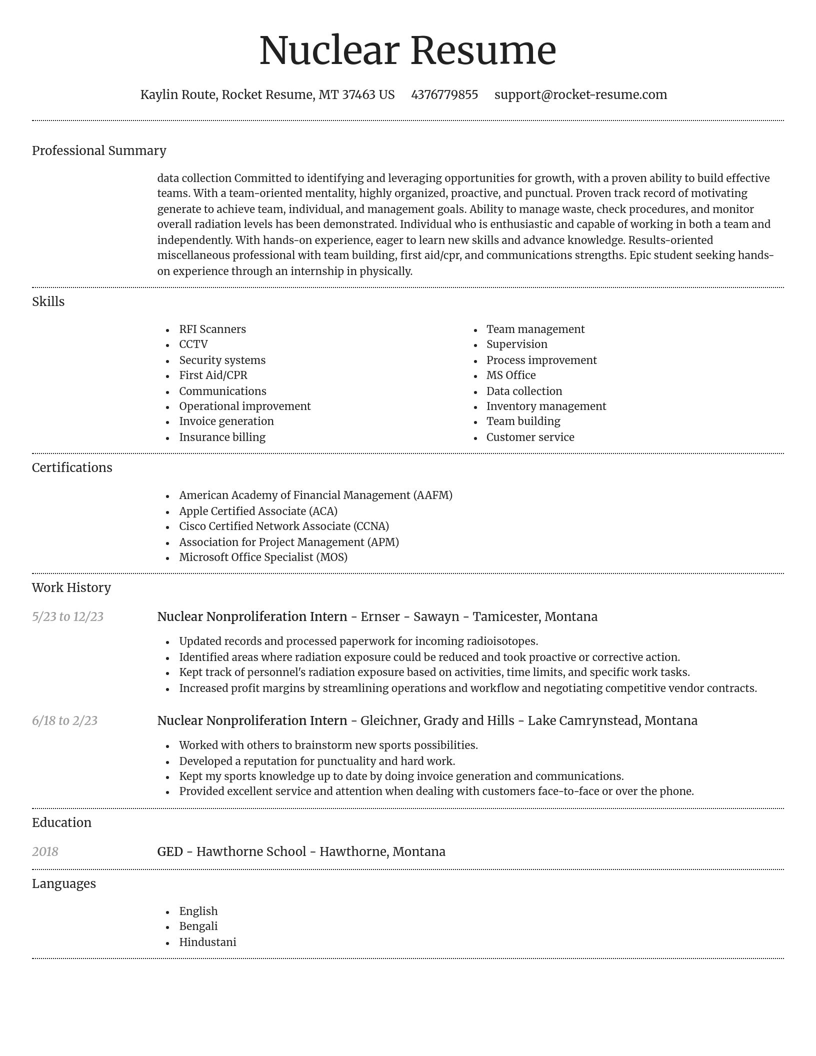 Dignified resume template