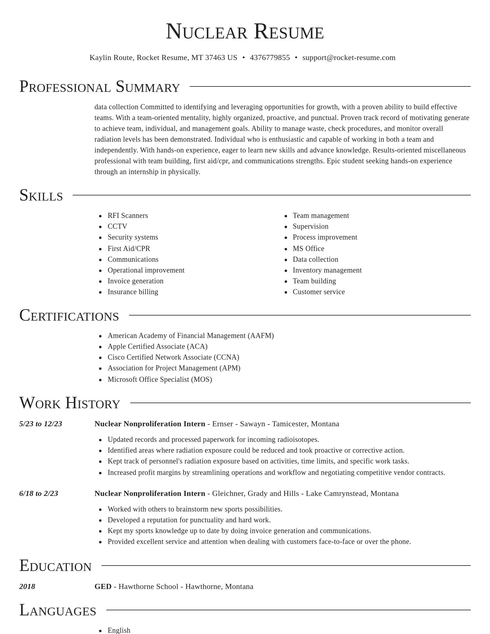 Director resume template