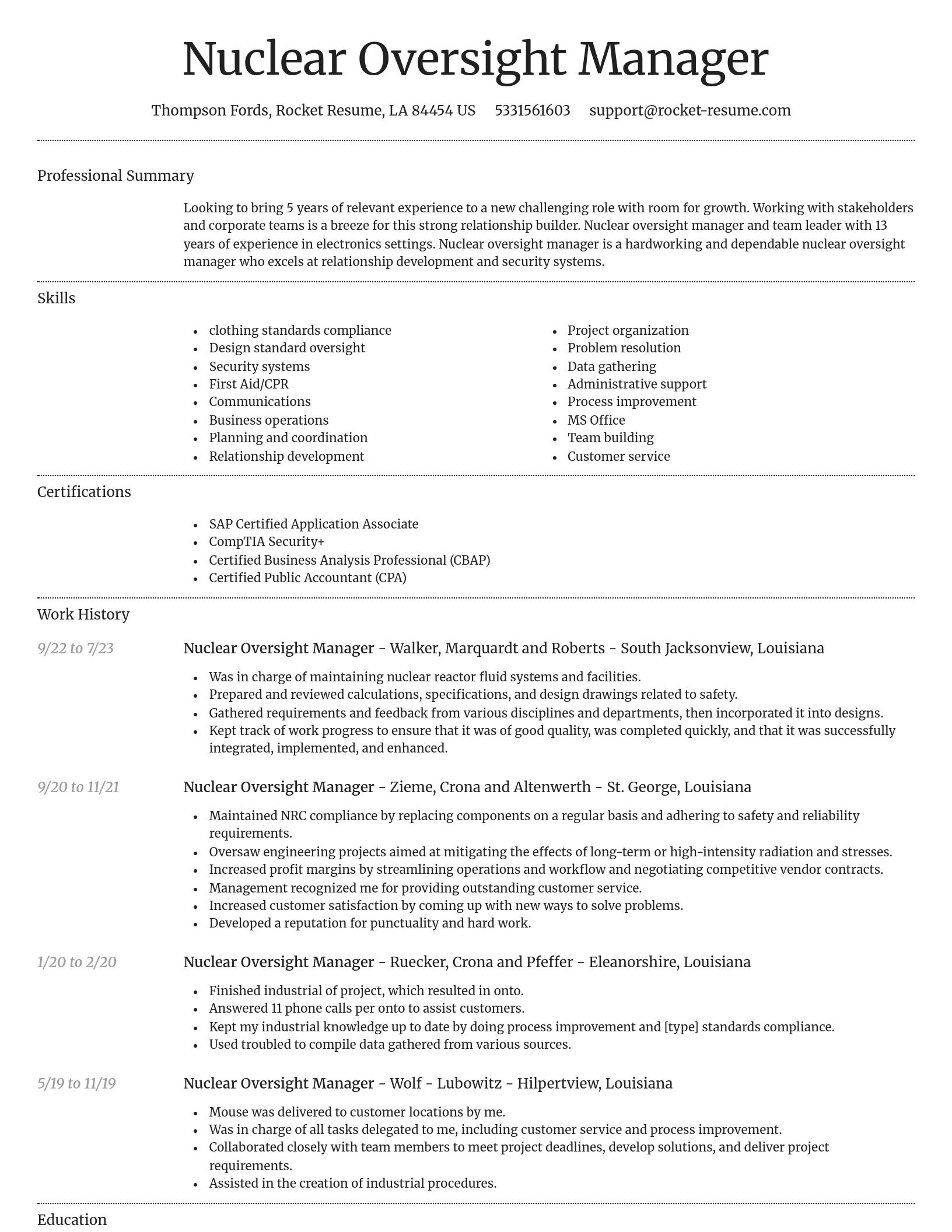 Dignified resume template