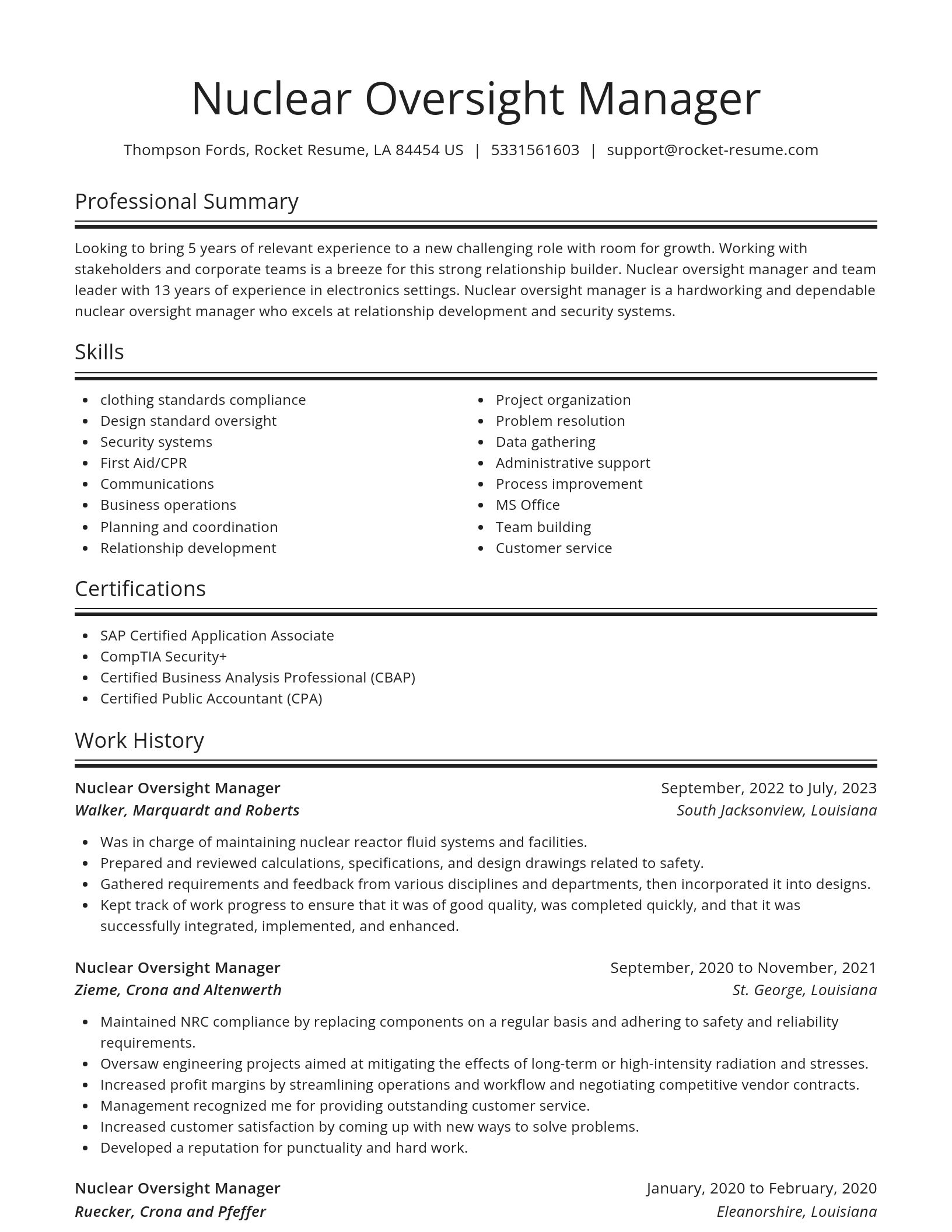 Spotlight resume template