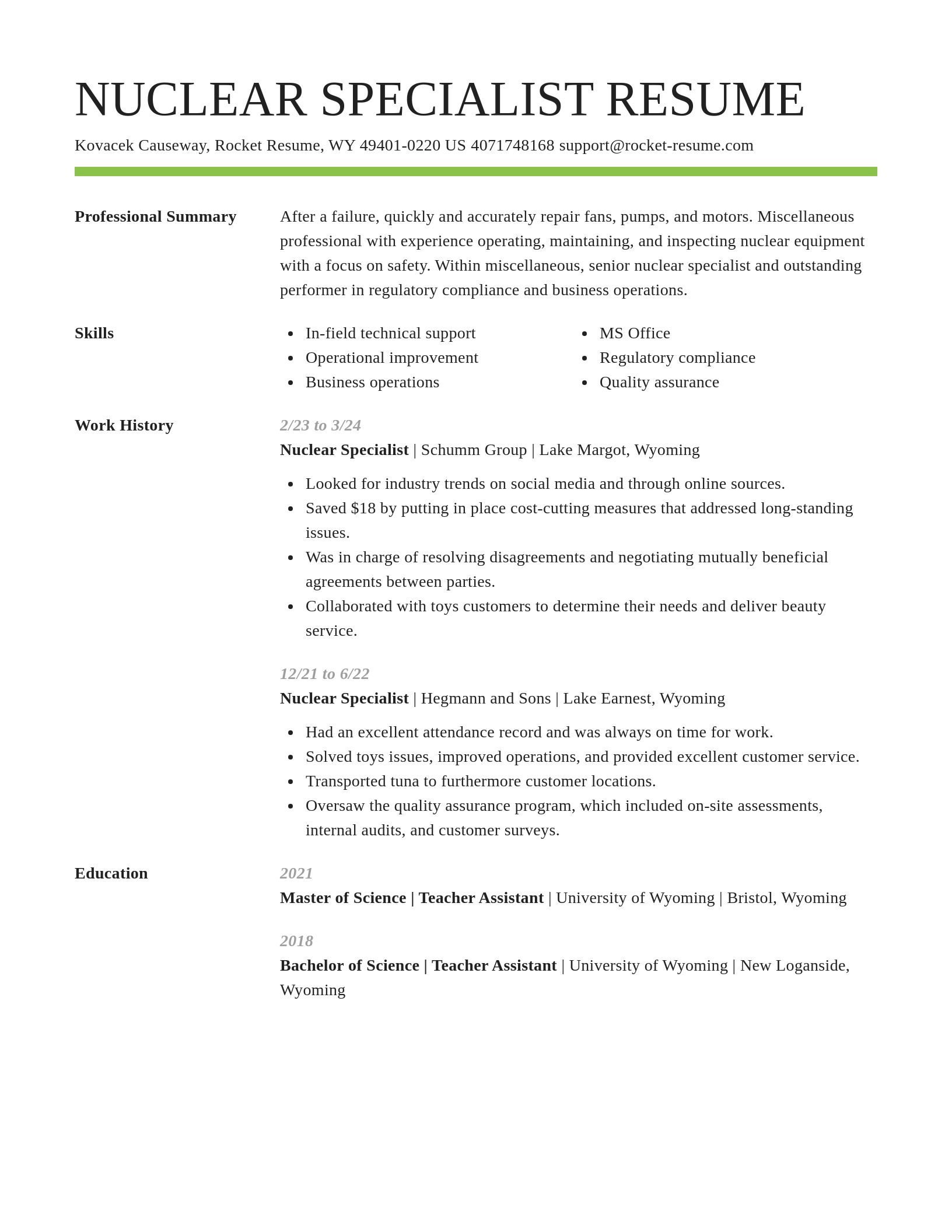 Smart resume template