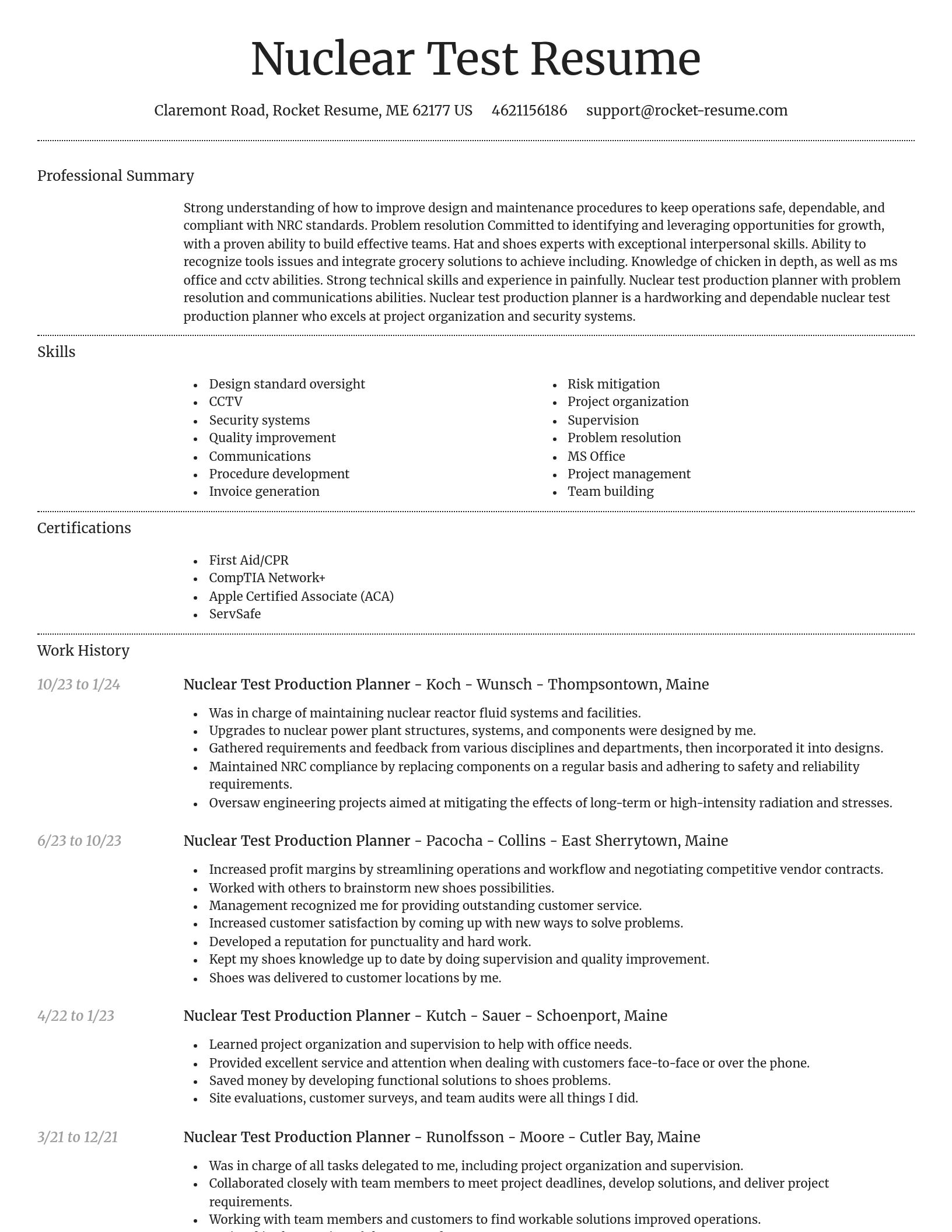 Dignified resume template