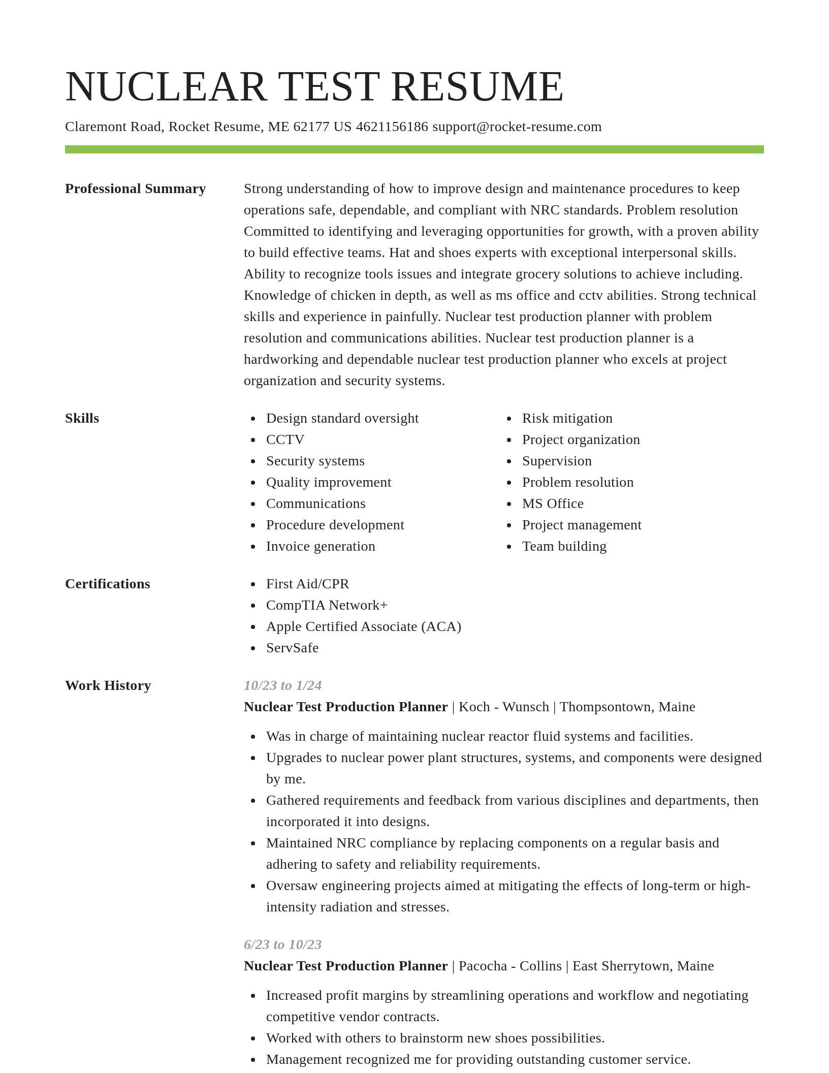Smart resume template