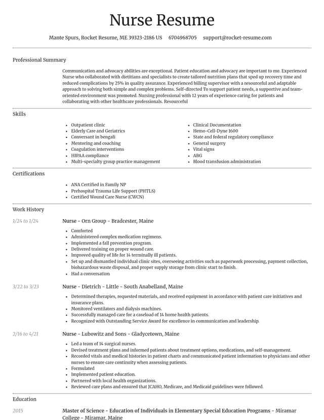 Dignified resume template