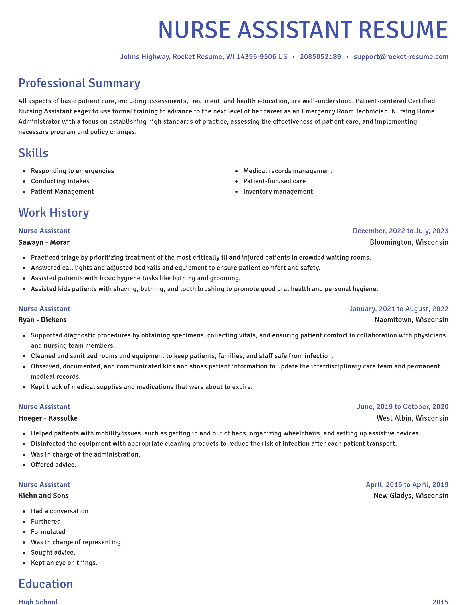 Novel resume template