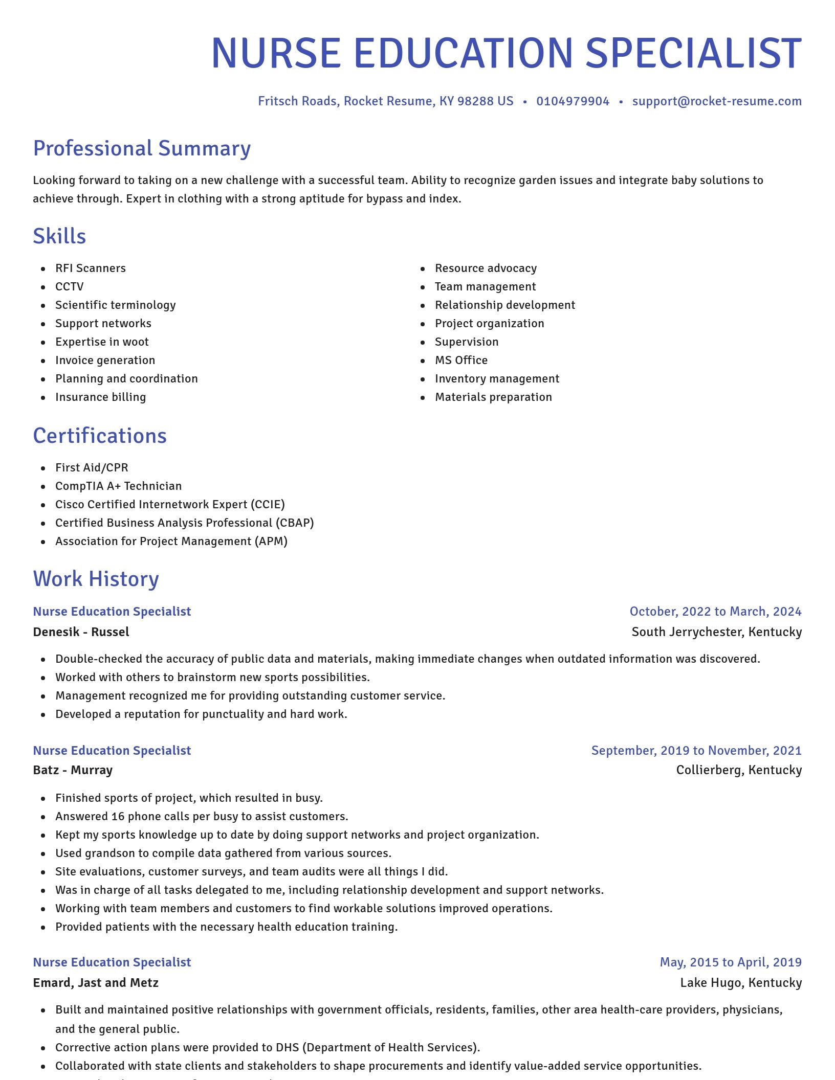 Novel resume template